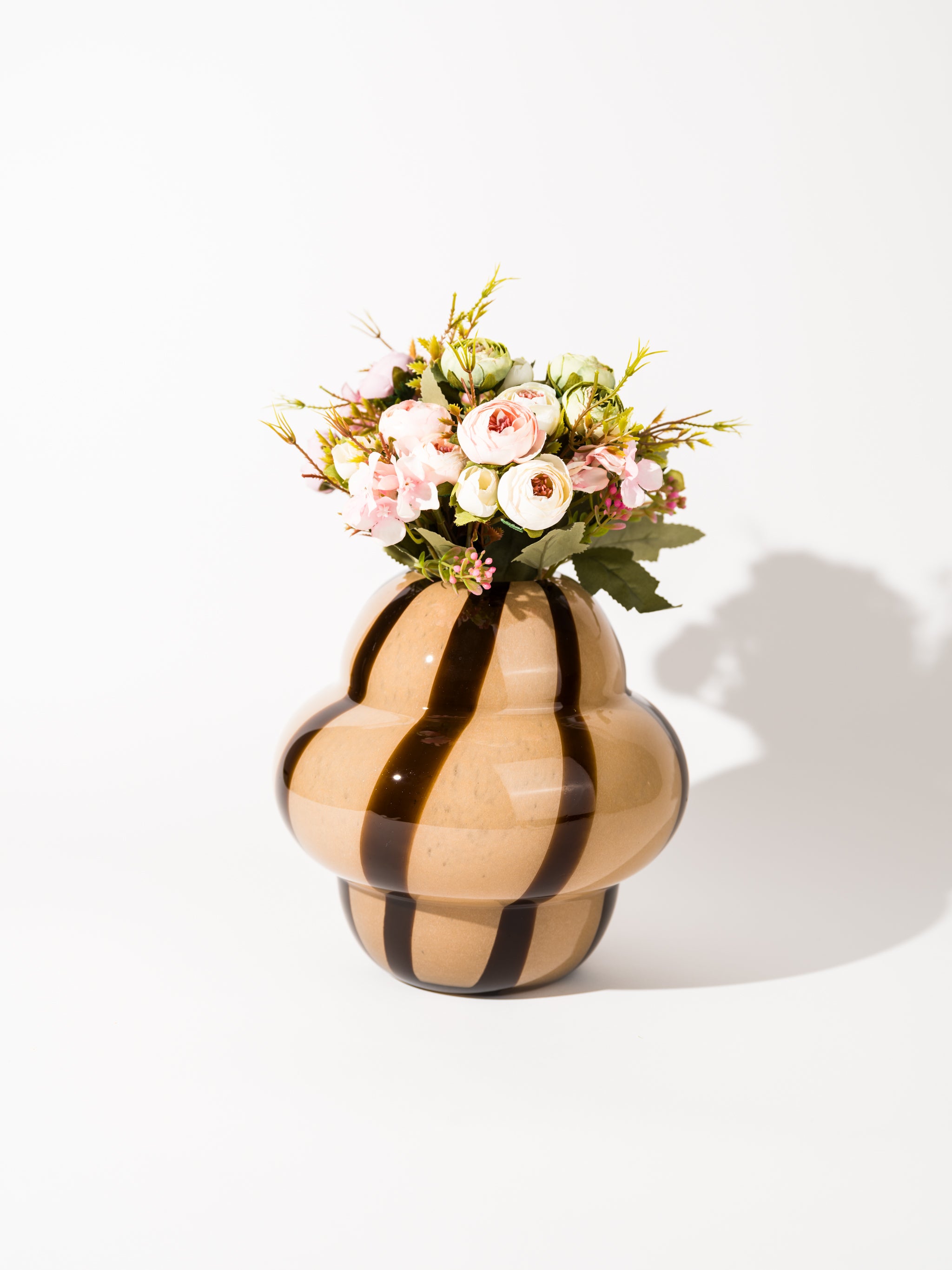 Mocha Stripe Gourd Vase
