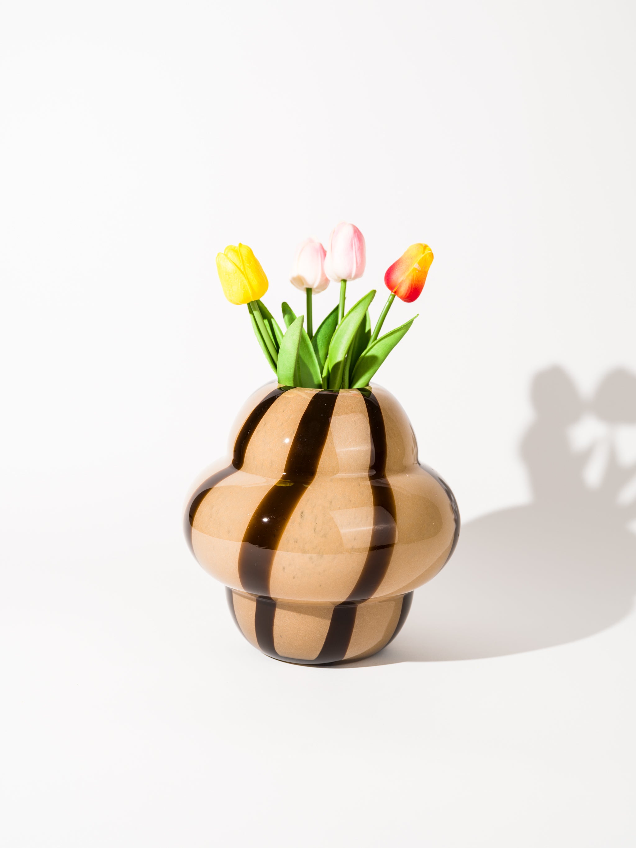 Mocha Stripe Gourd Vase