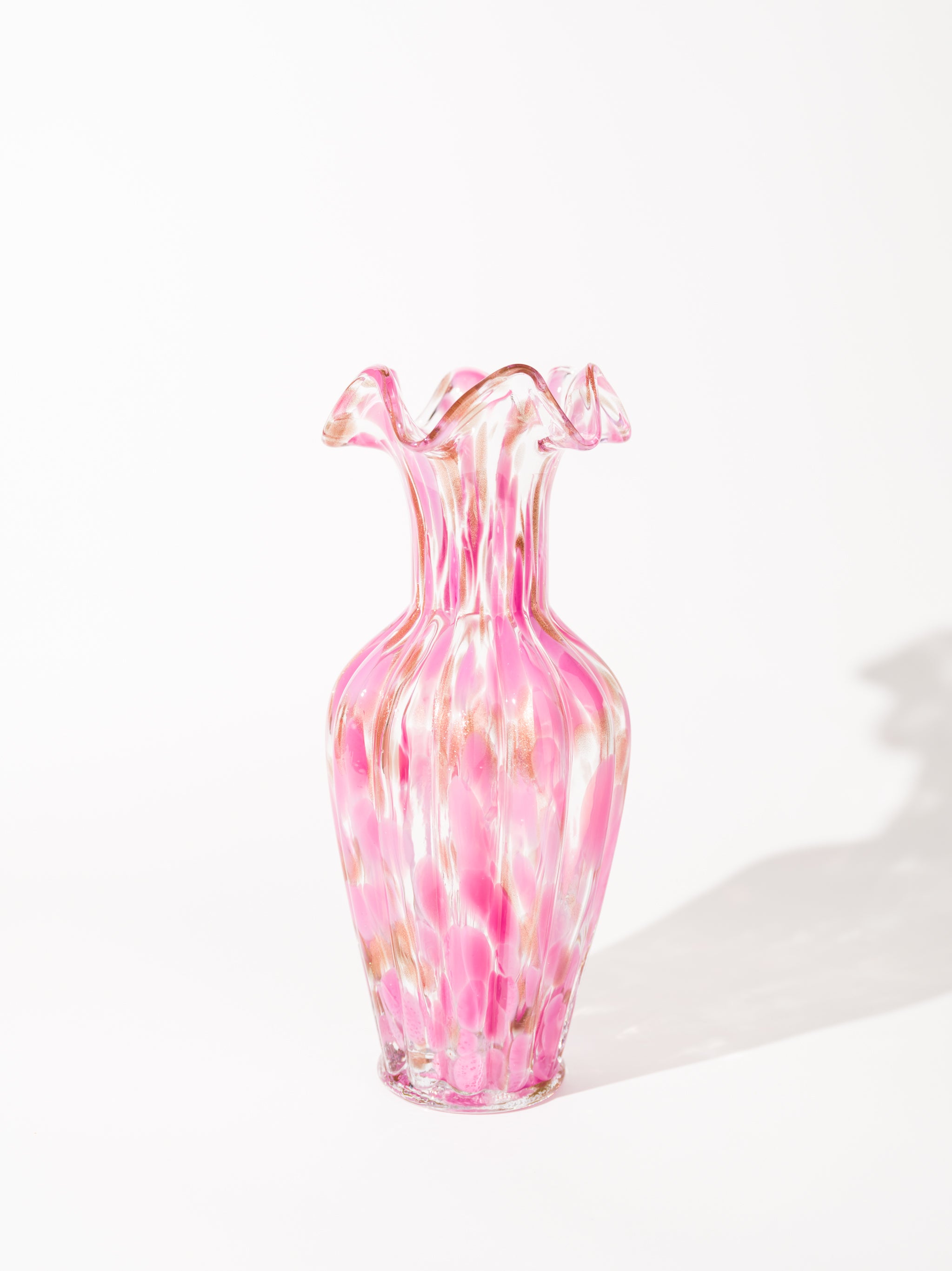 Blush Petal Glass Vase, Tall