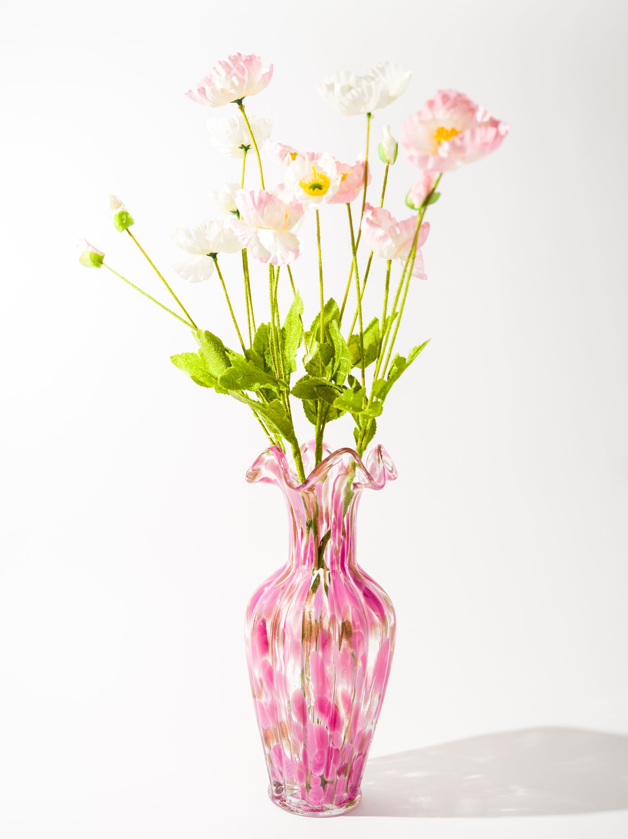 Blush Petal Glass Vase, Tall