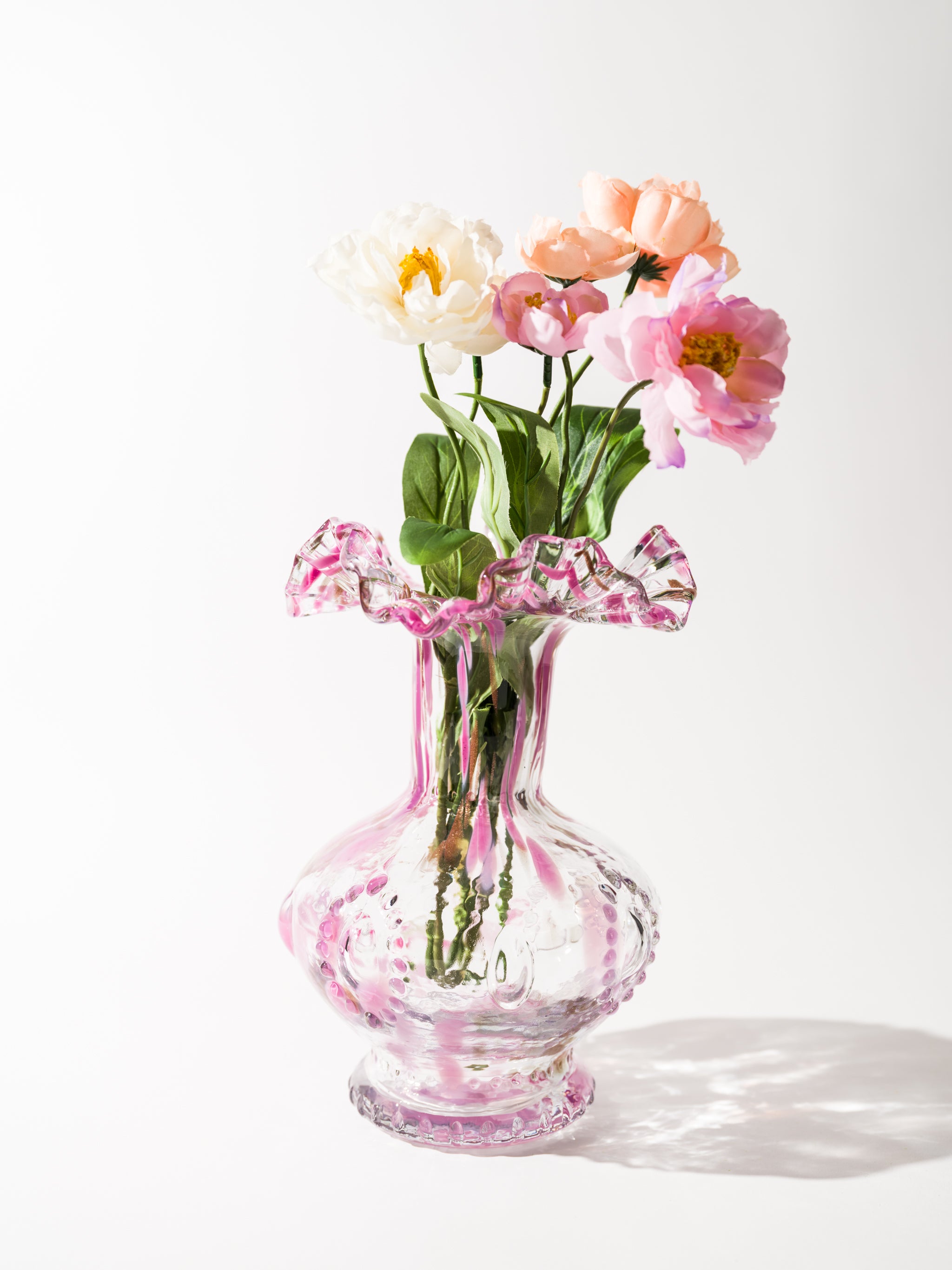 Blush Petal Glass Vase, Medium