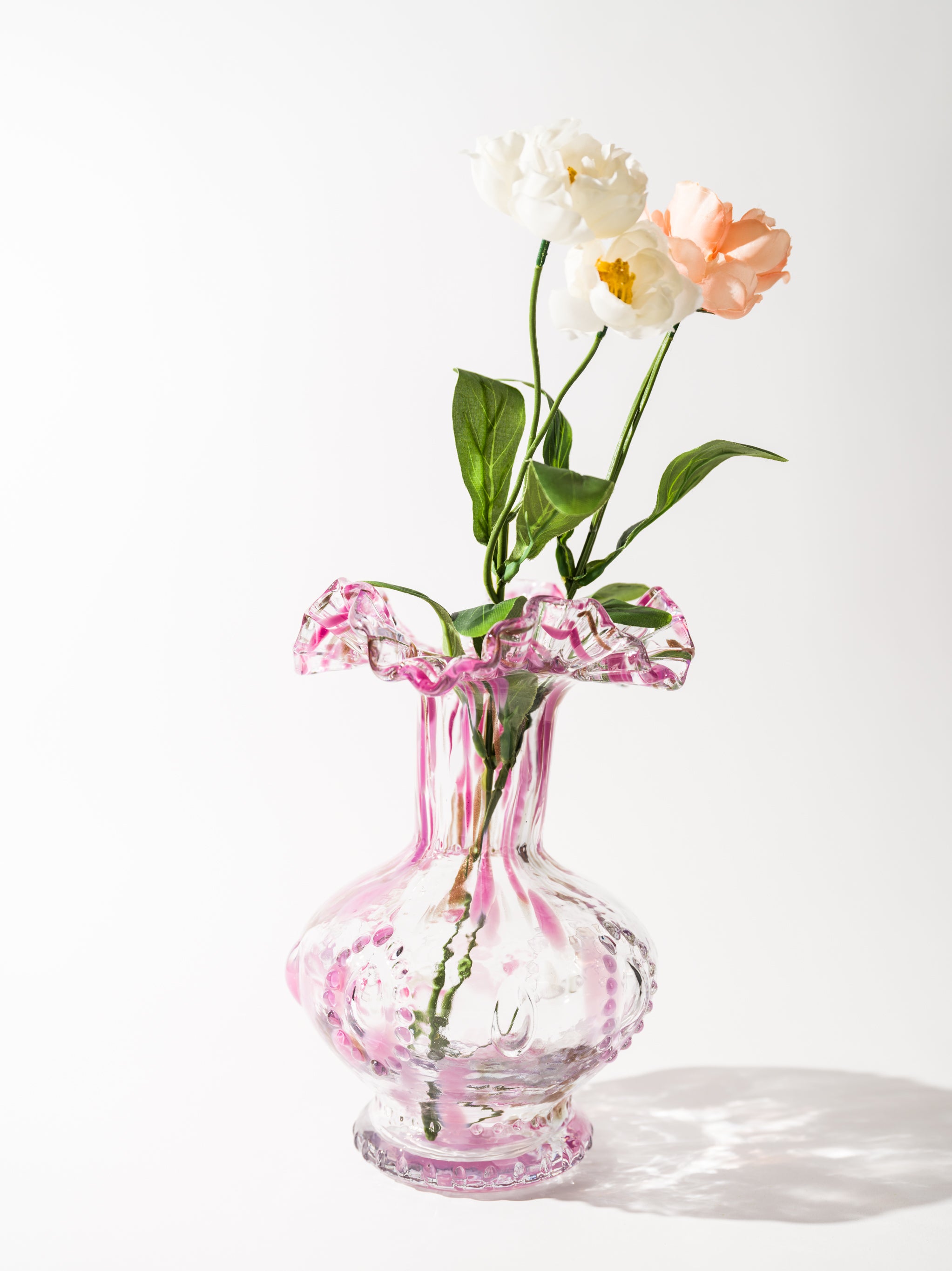 Blush Petal Glass Vase, Medium