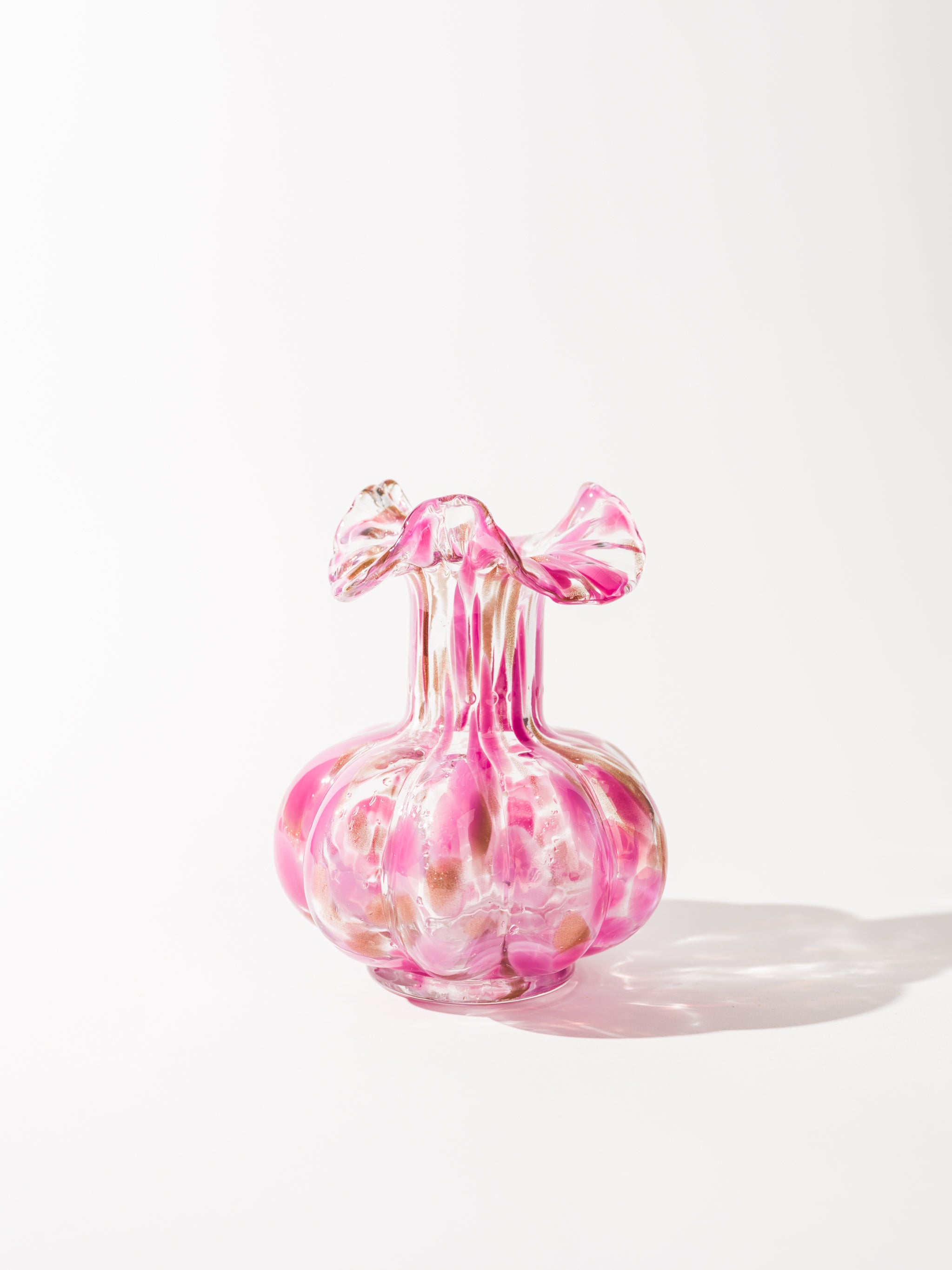 Blush Petal Glass Vase, Small