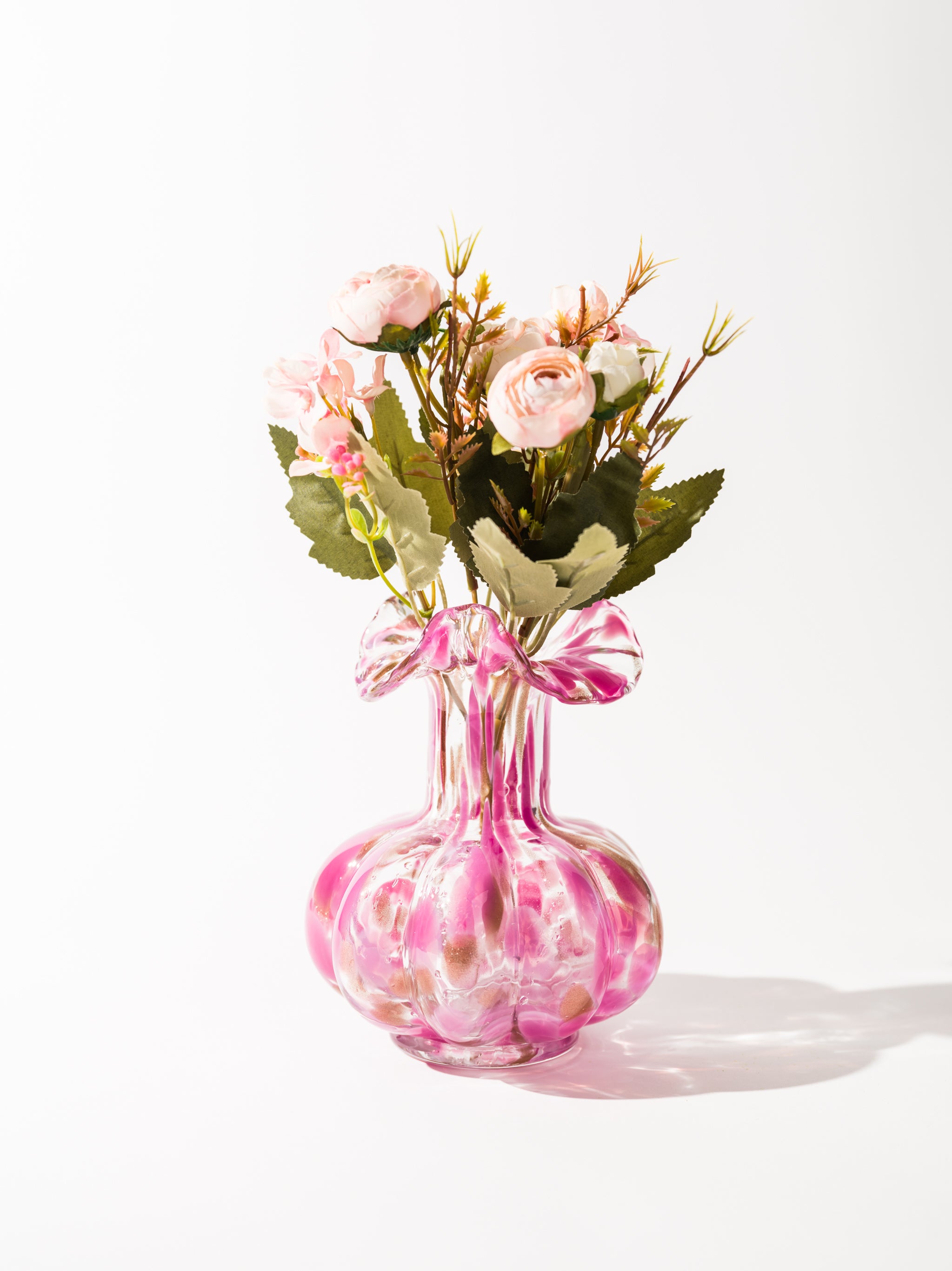 Blush Petal Glass Vase, Small