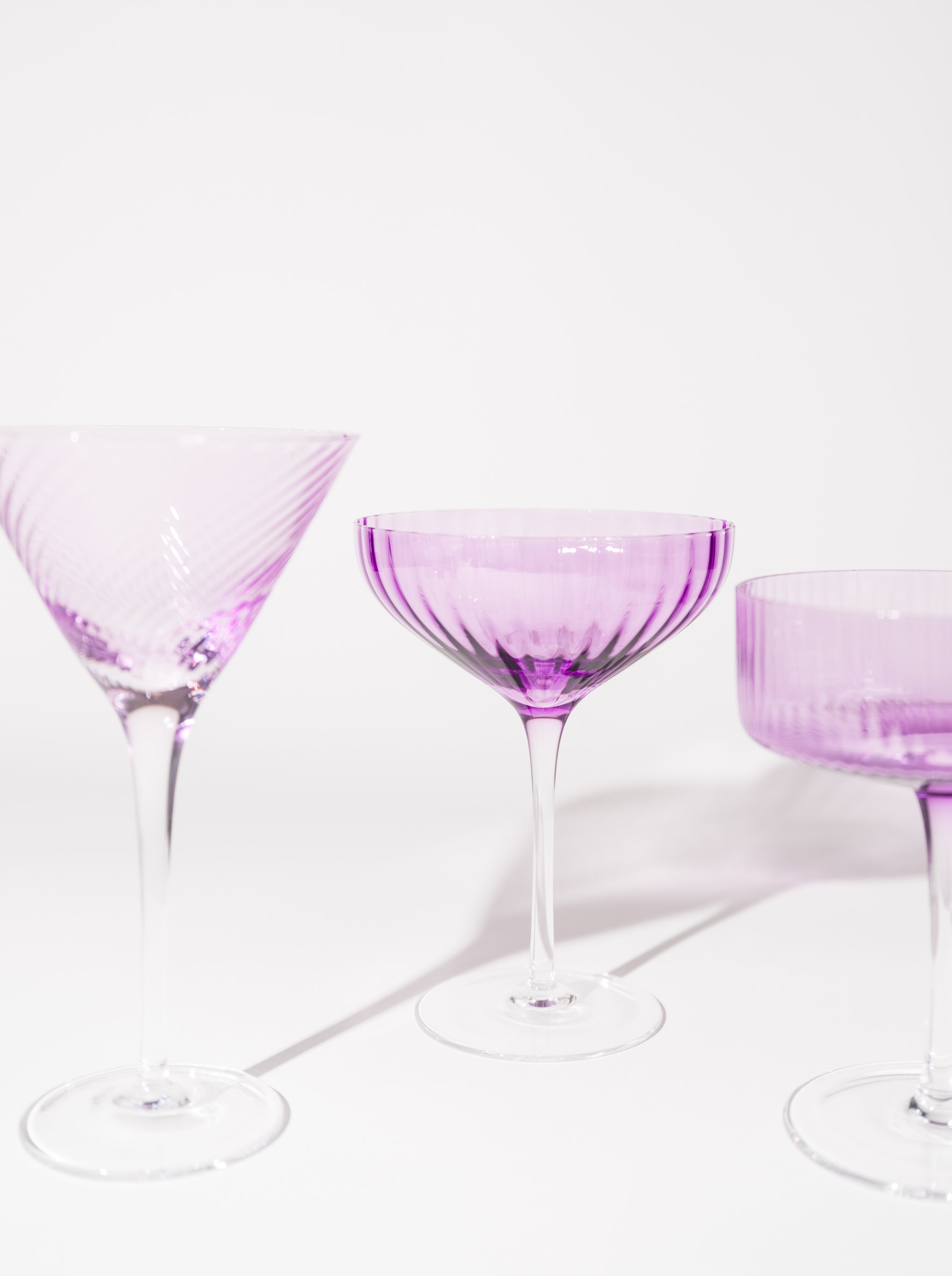 Lavender Coupe Cocktail Glass, Ripple