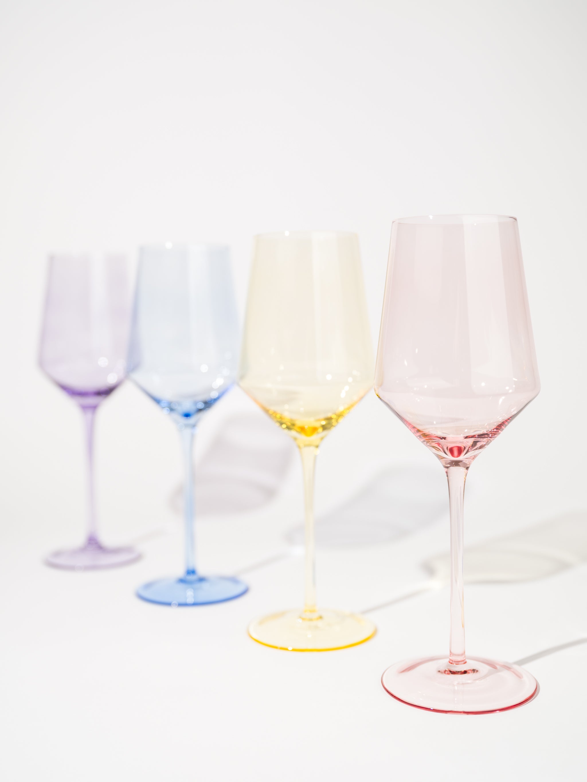 Sofia Colored Wine Glass Collection, Set of 4