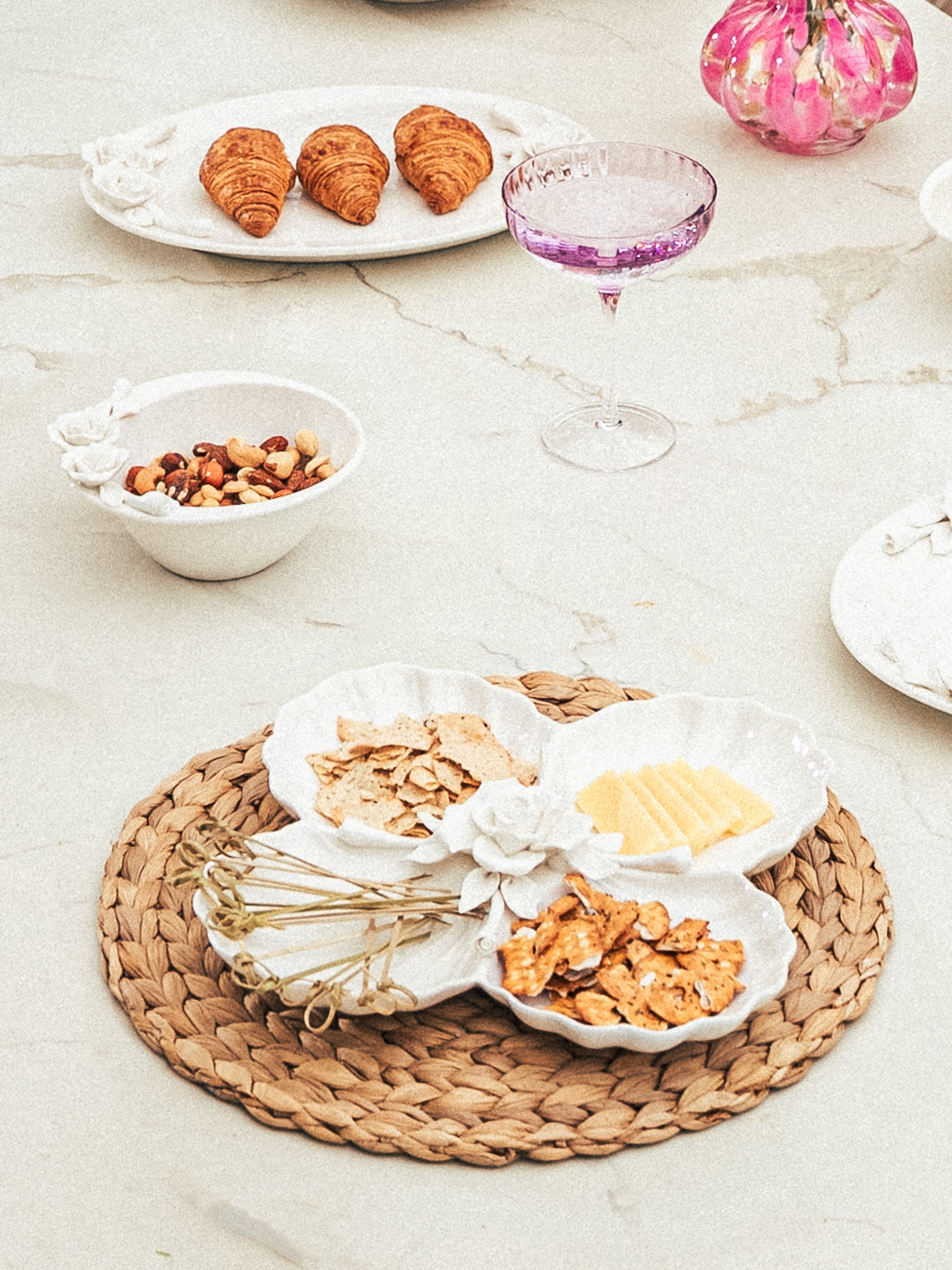 Isabella Artisan Rose Duad Dish