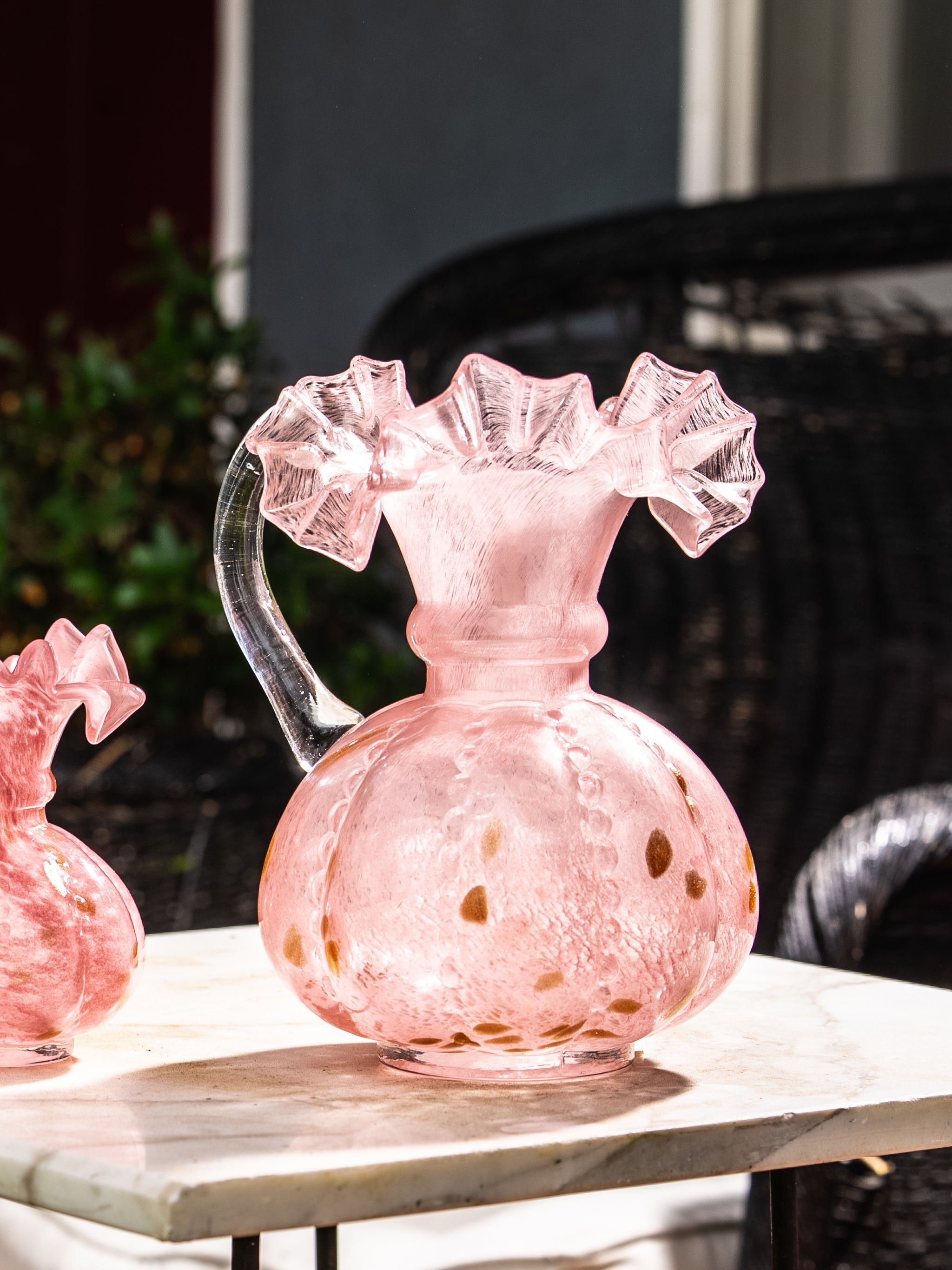 Rosy Dawn Ruffled Vase, Large