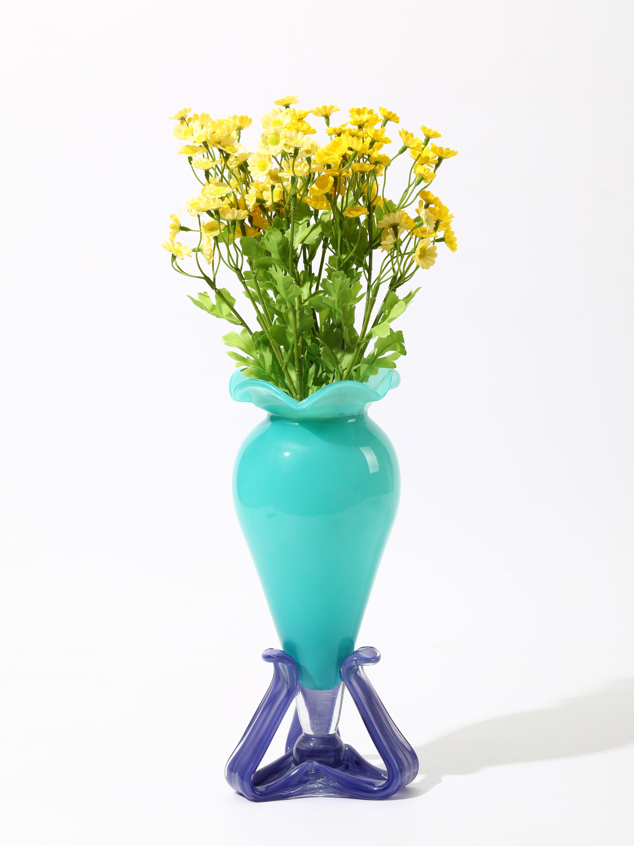 Aqua Blossom Stand Vase