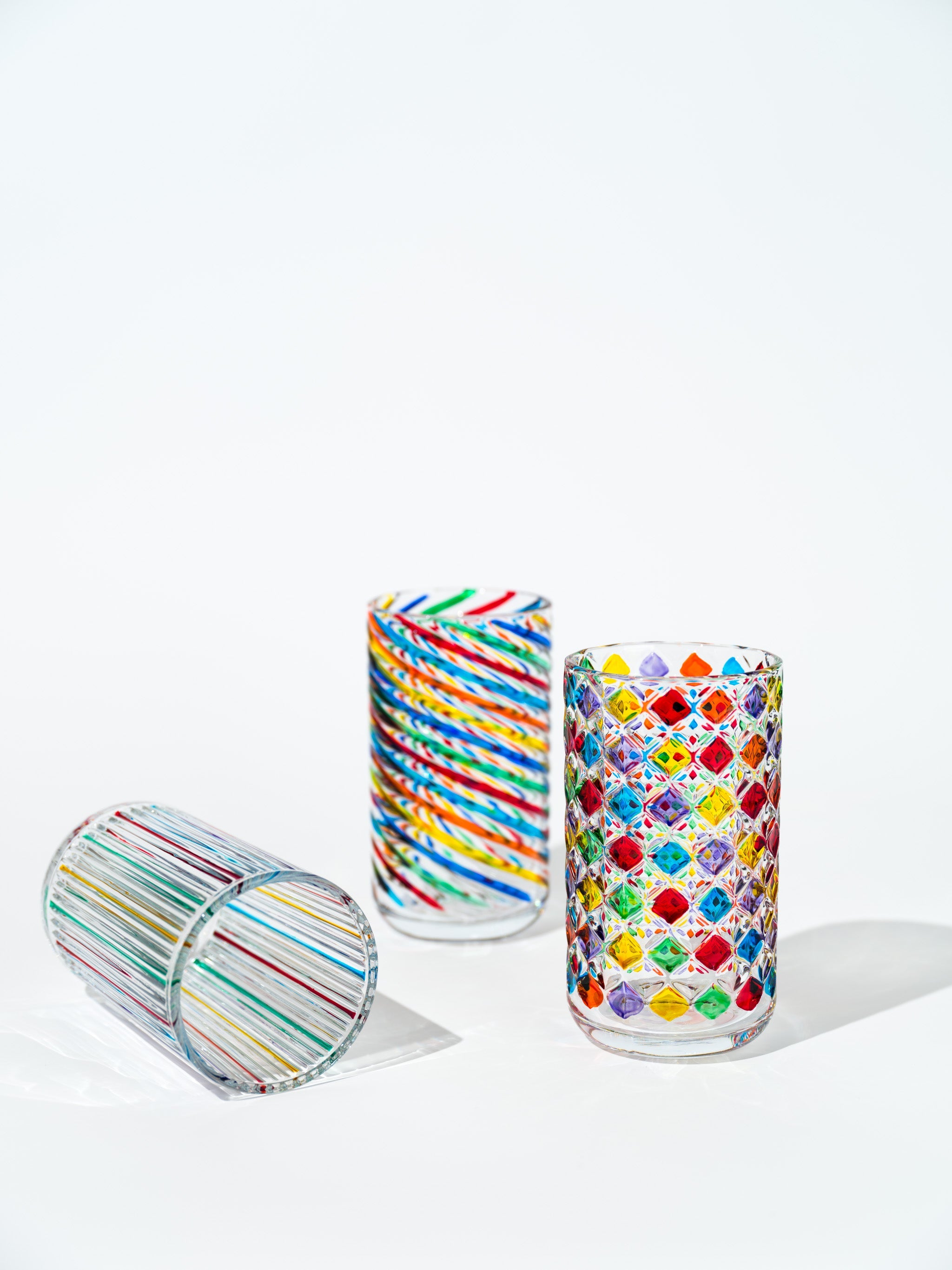 Prismatic Colored Drinking Glass, Strip