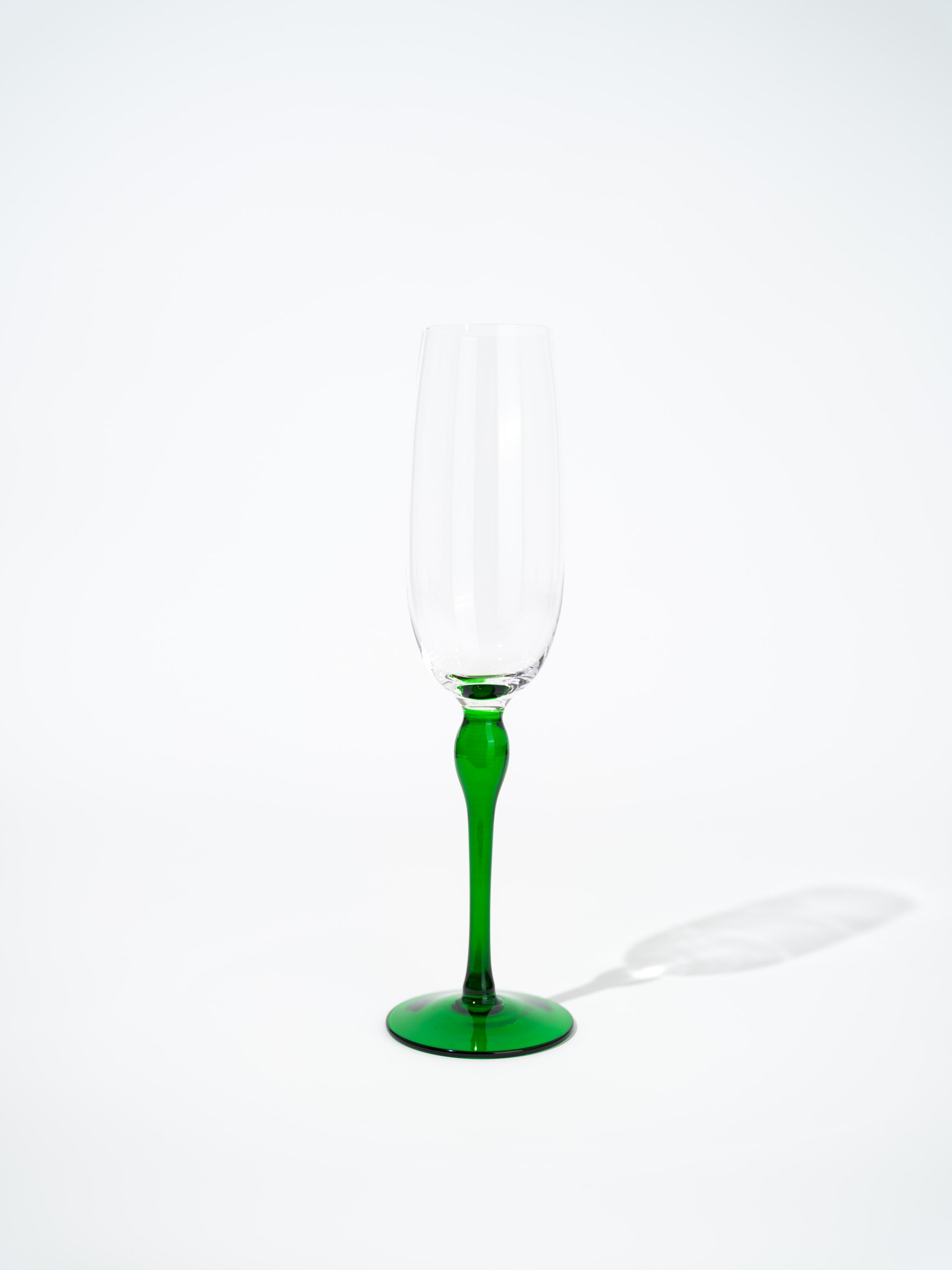 Maureen Retro Champagne Glass, Green