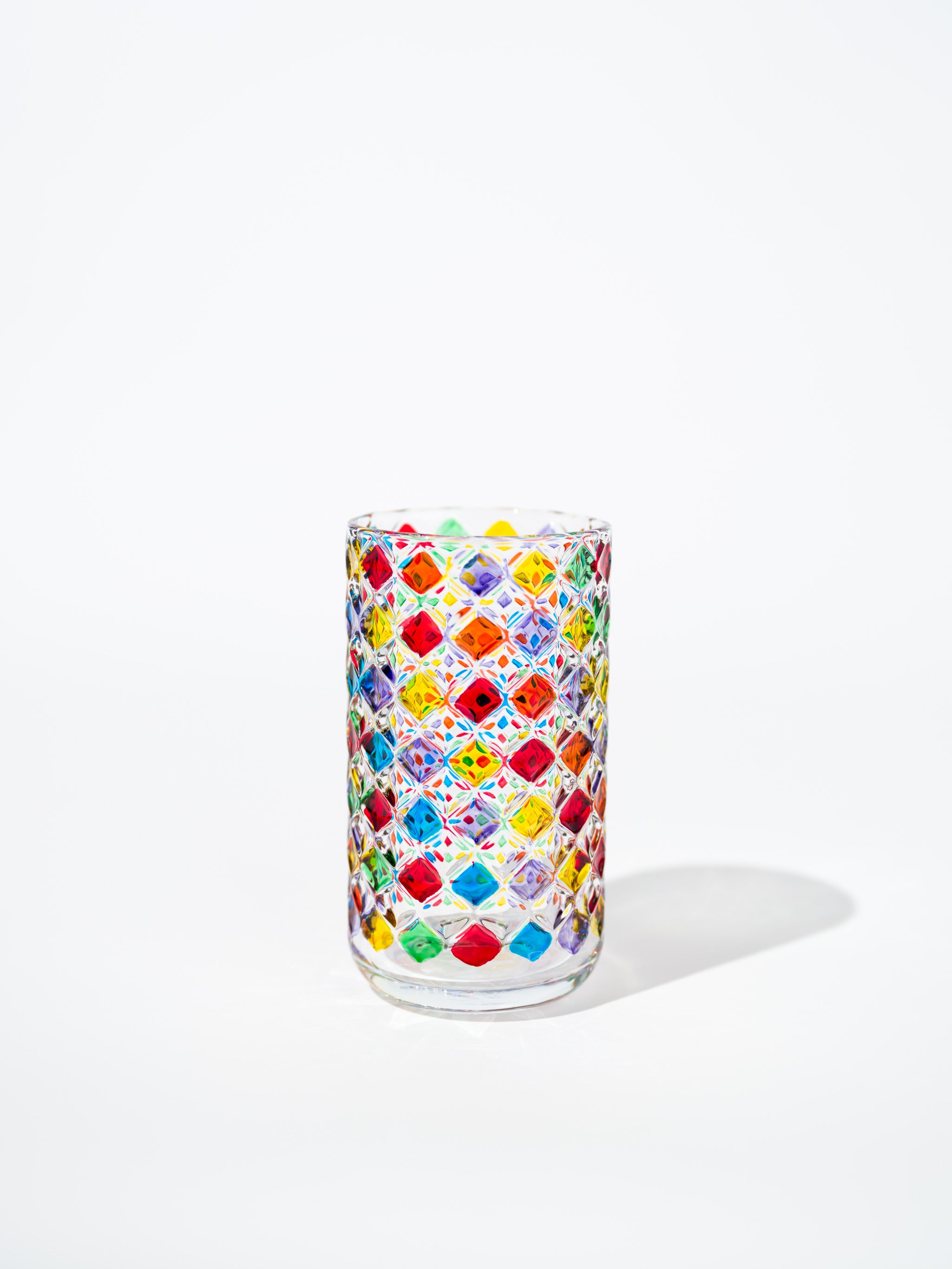 Prismatic Colored Drinking Glass, Gem