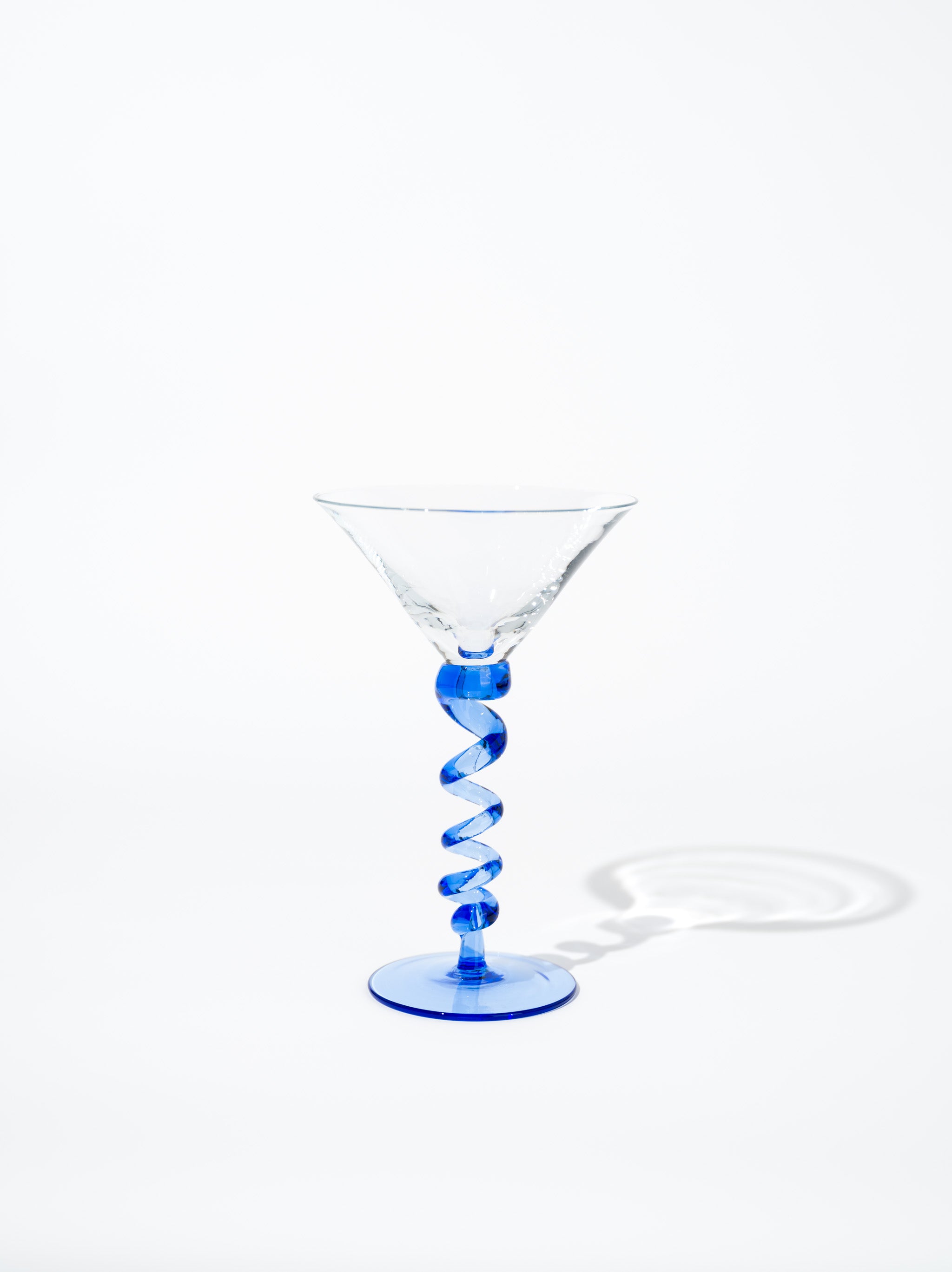 Indigo Spiral Stem Martini Glass