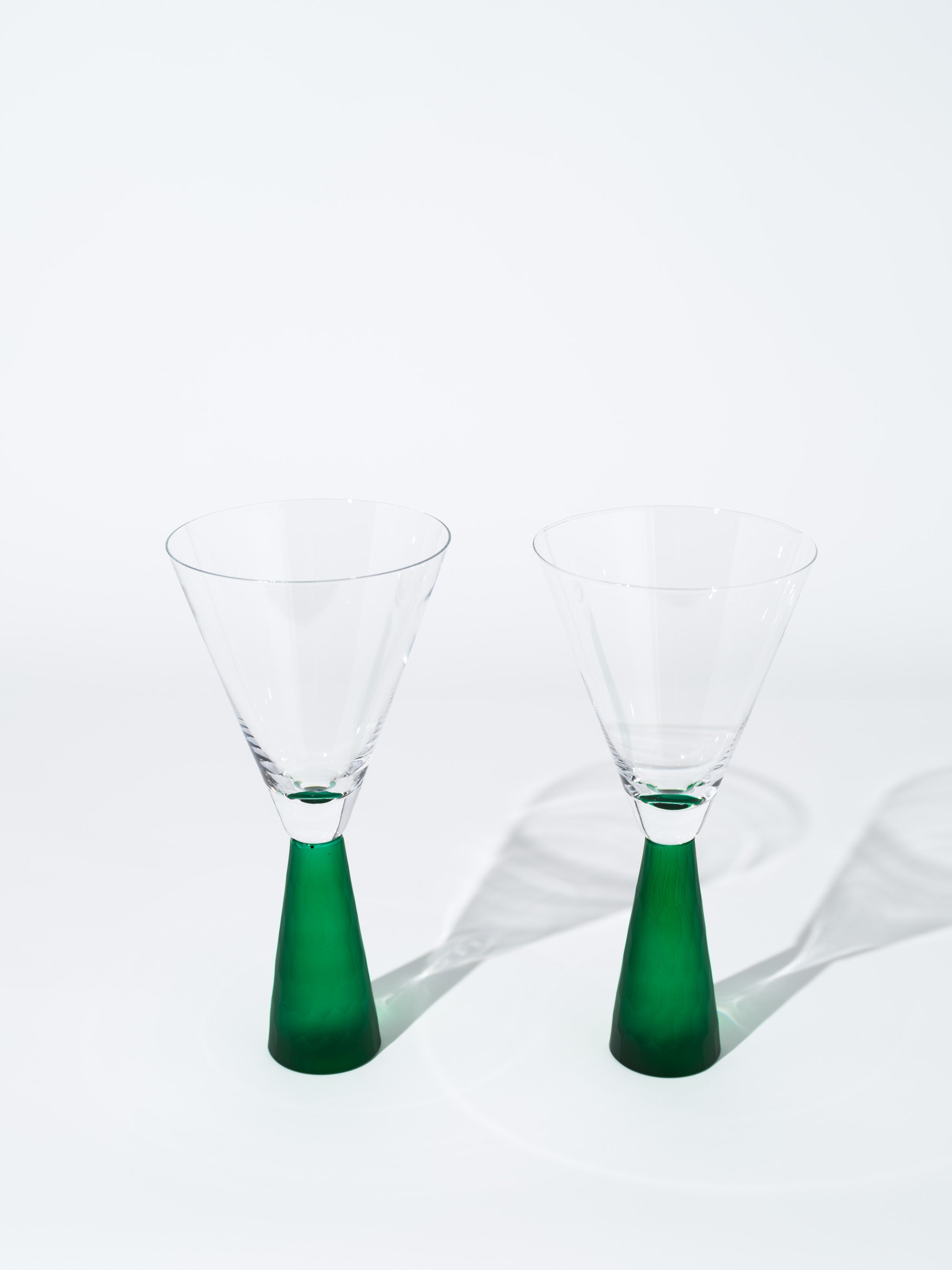 Doris Party Wine Glass, Retro Green