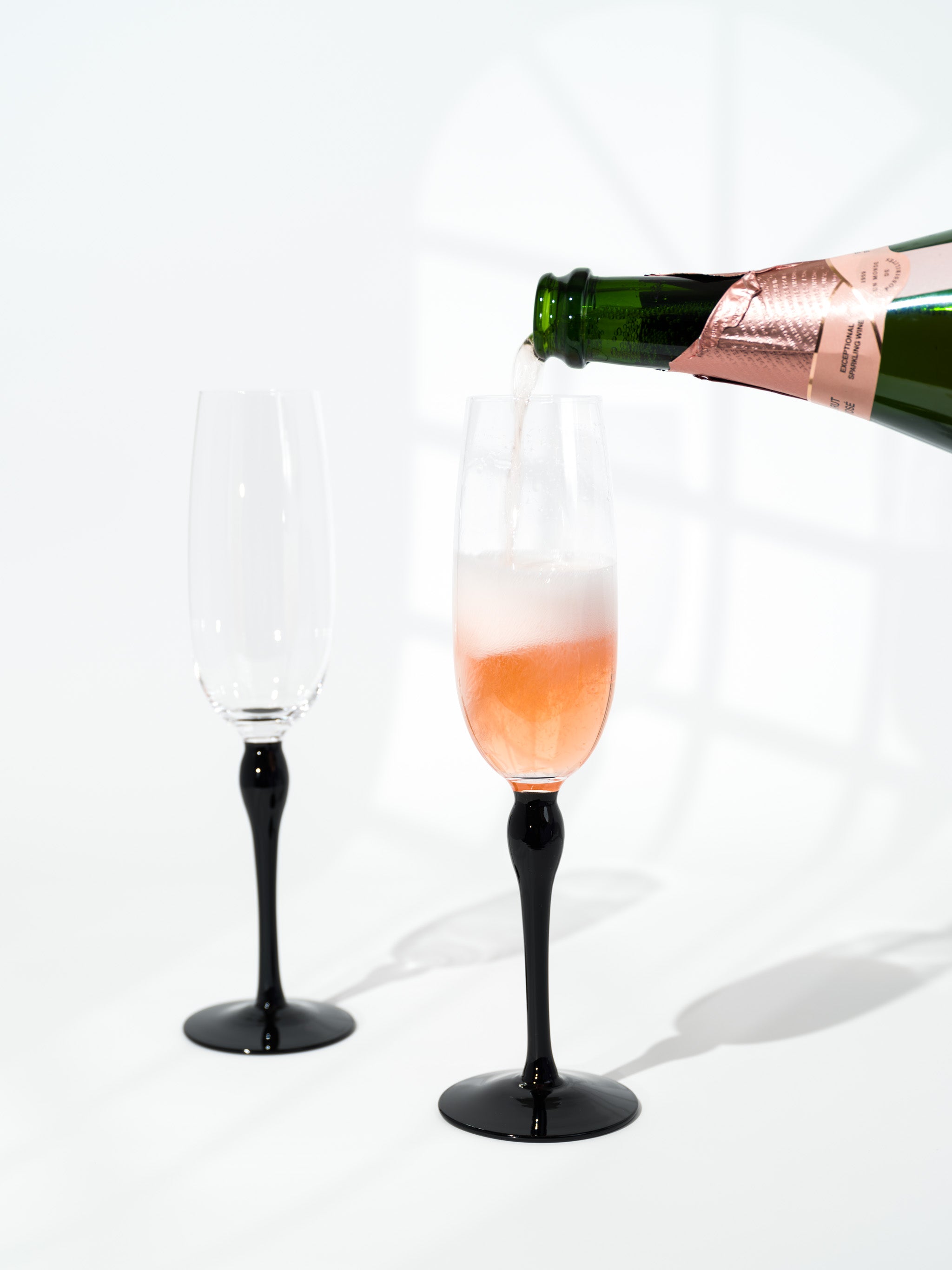 Maureen Retro Champagne Glass, Black