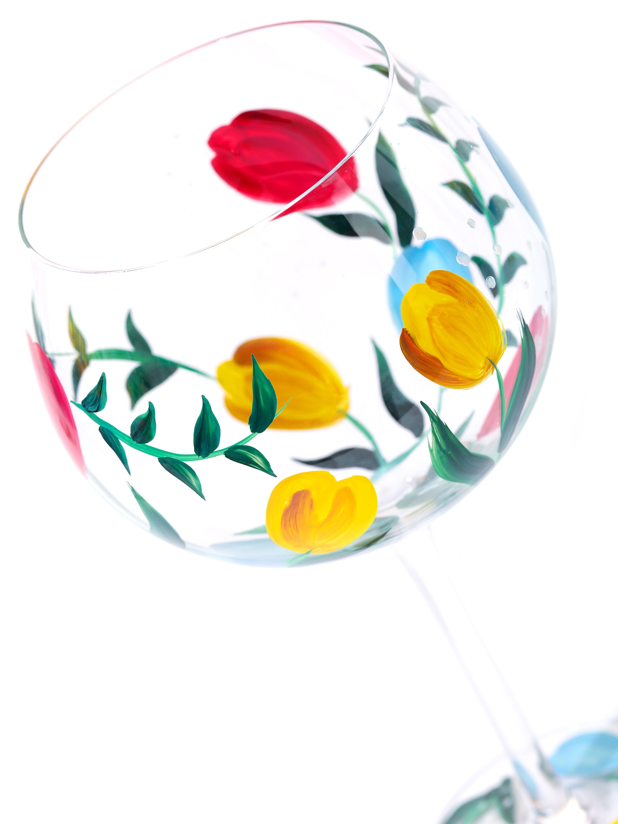 Botanical Bliss Wine Glass, Tulip Garden