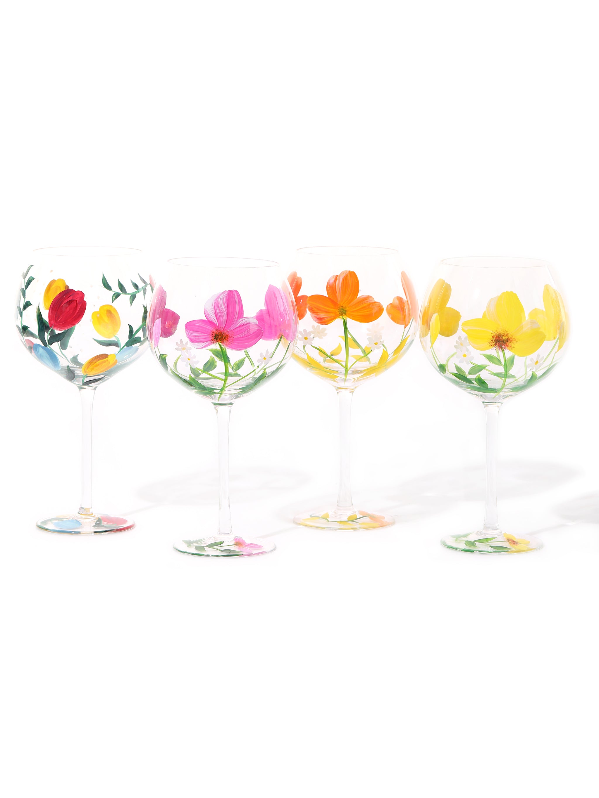 Botanical Bliss Wine Glass, Tulip Garden