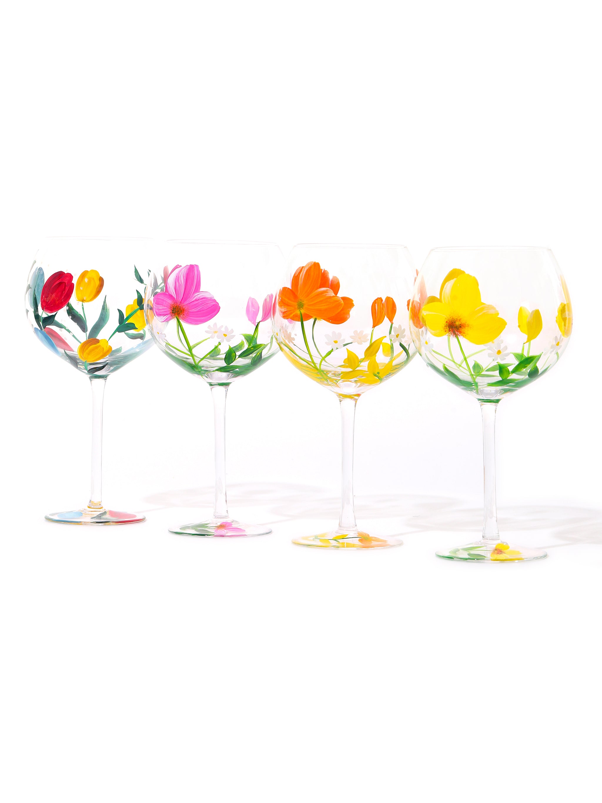 Botanical Bliss Wine Glass, Tulip Garden