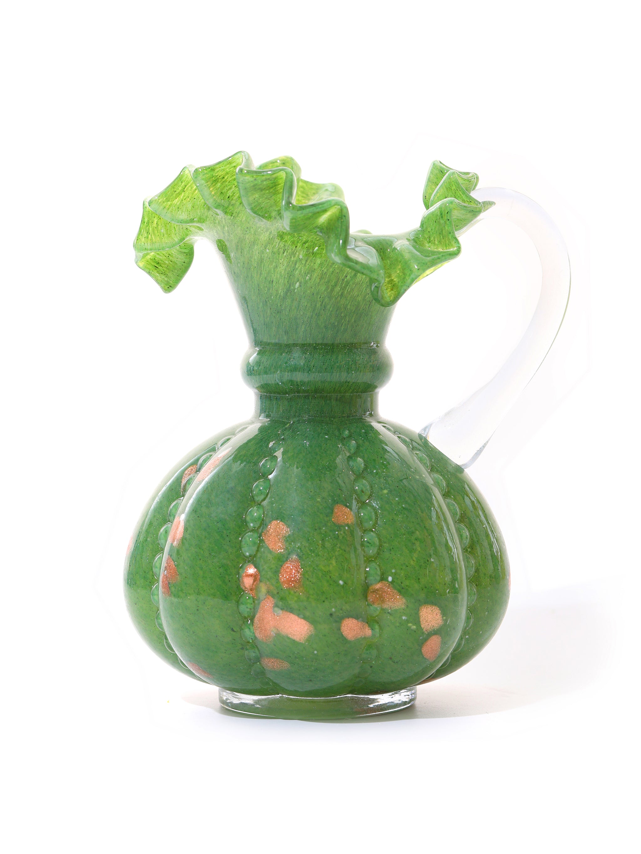 Emerald Gleam Ruffled Vase, Large