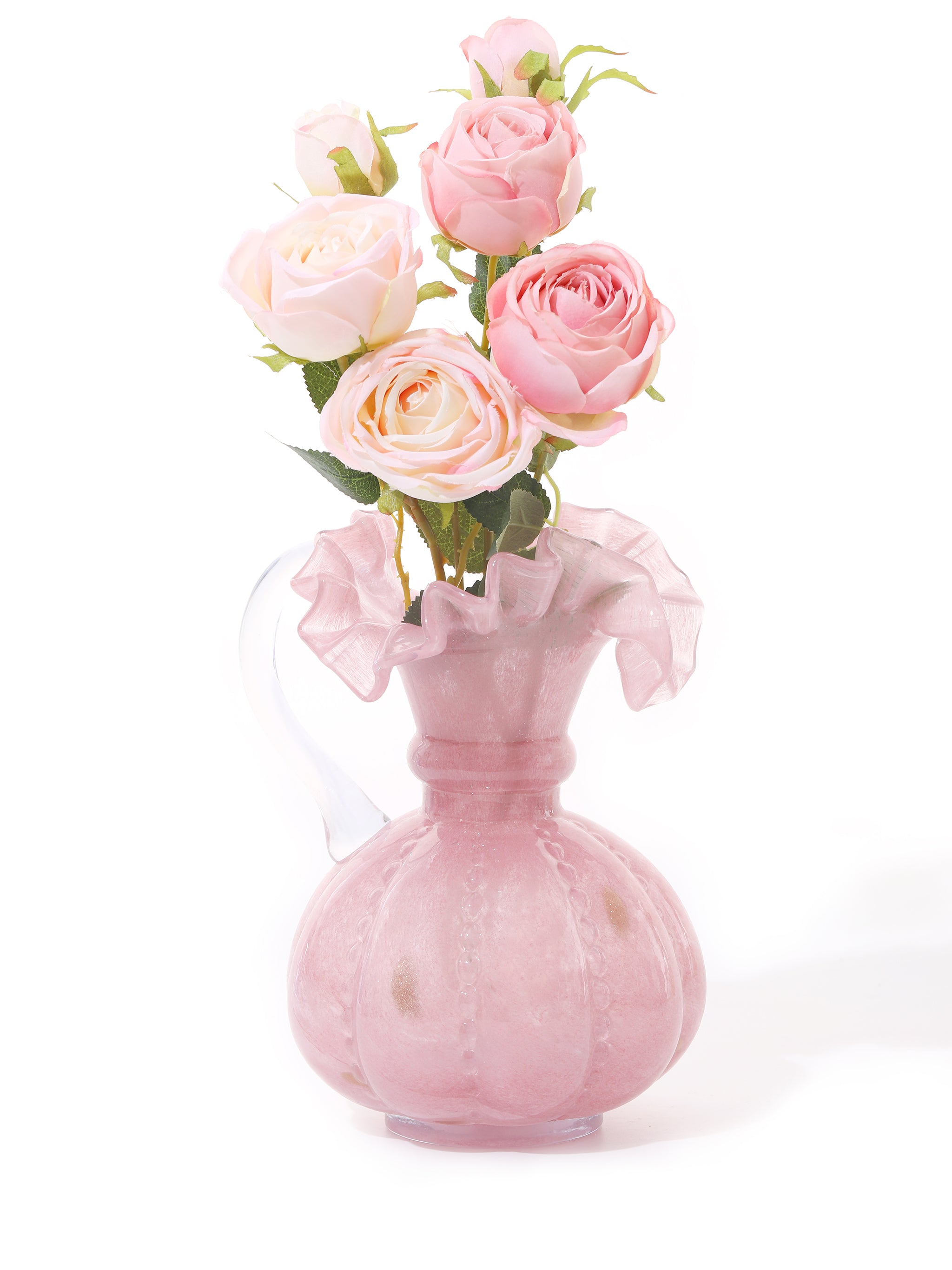 Rosy Dawn Ruffled Vase, Large