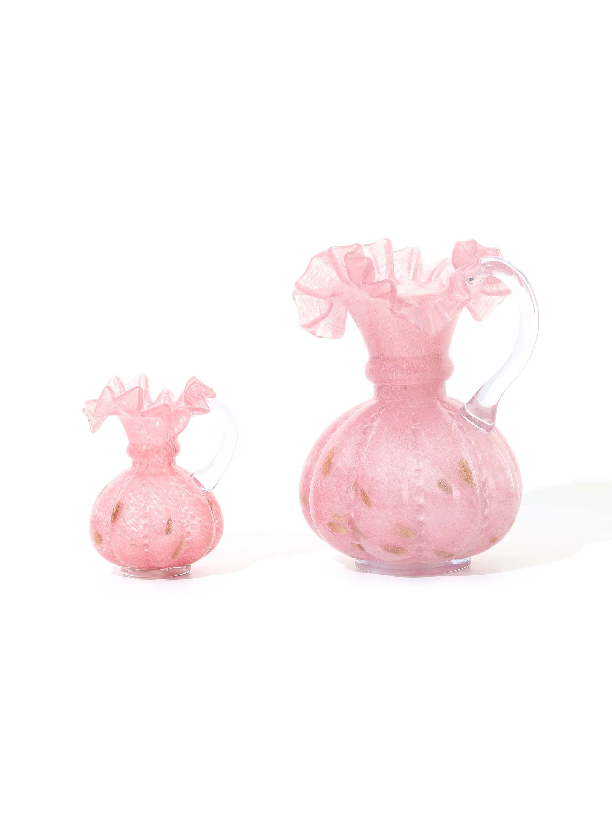 Rosy Dawn Ruffled Vases, Set of 2