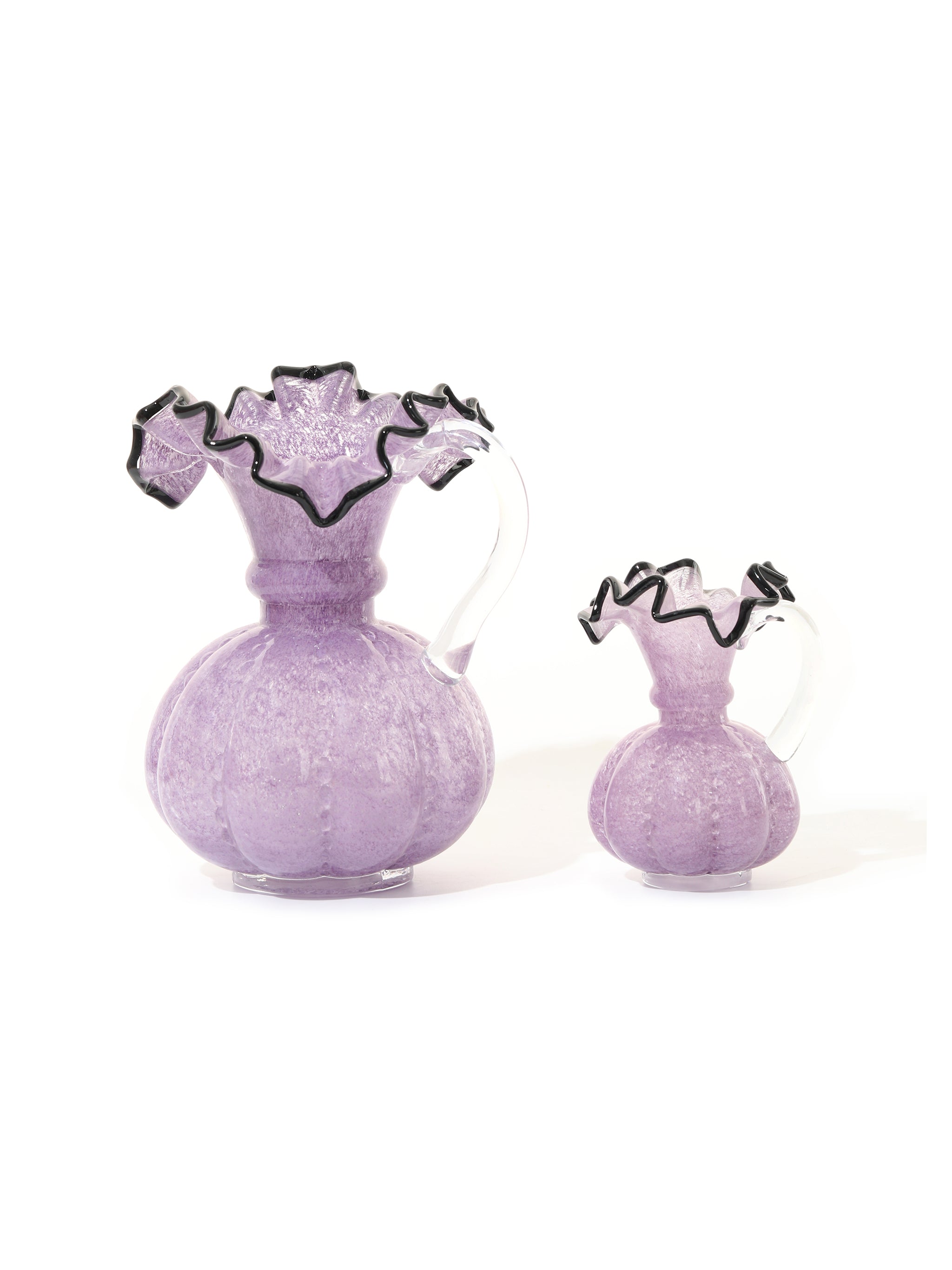 Violet Twilight Ruffled Vases, Set of 2