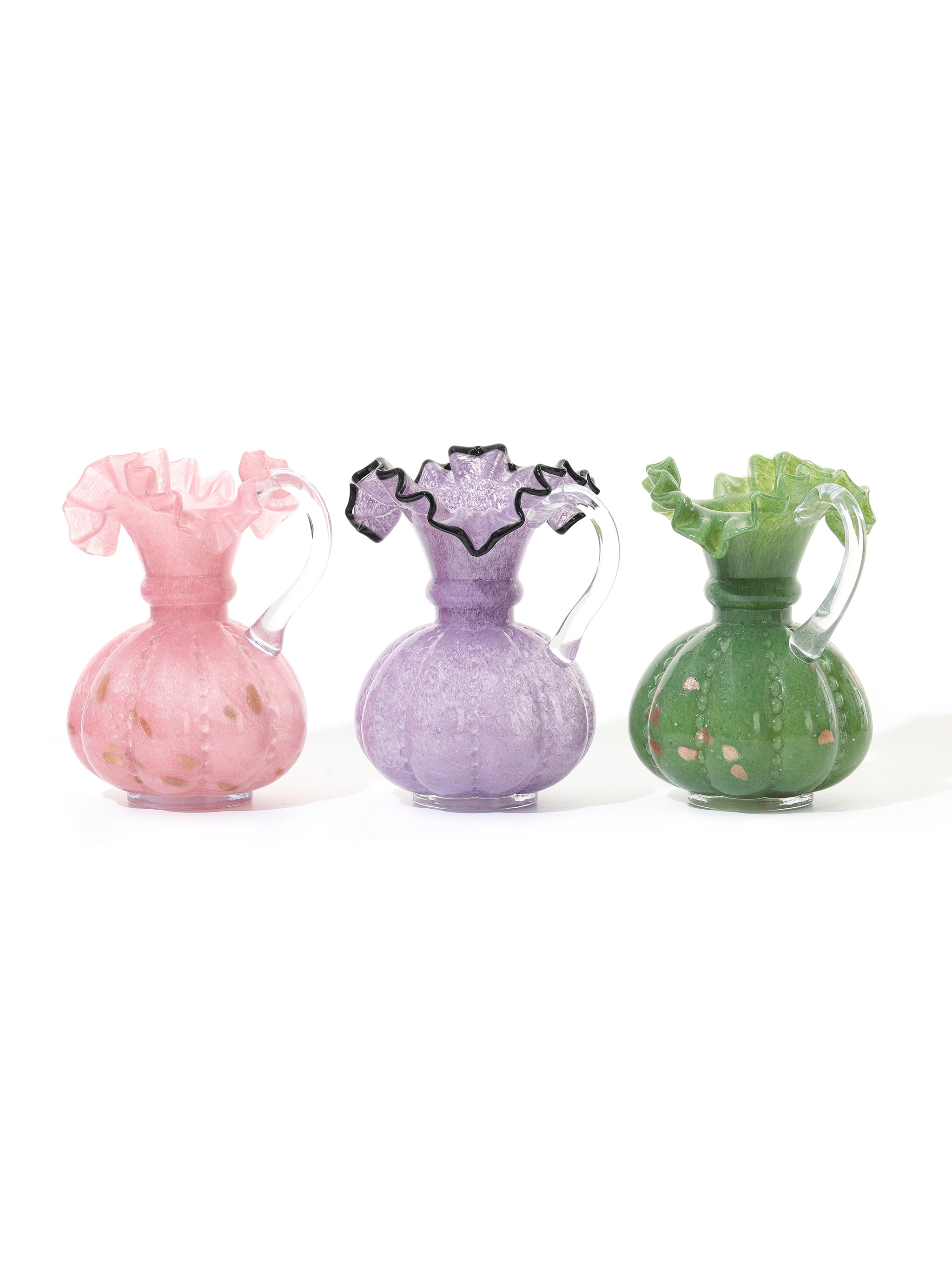 Twilight to Dawn Ruffled Vases Set of 3, Large