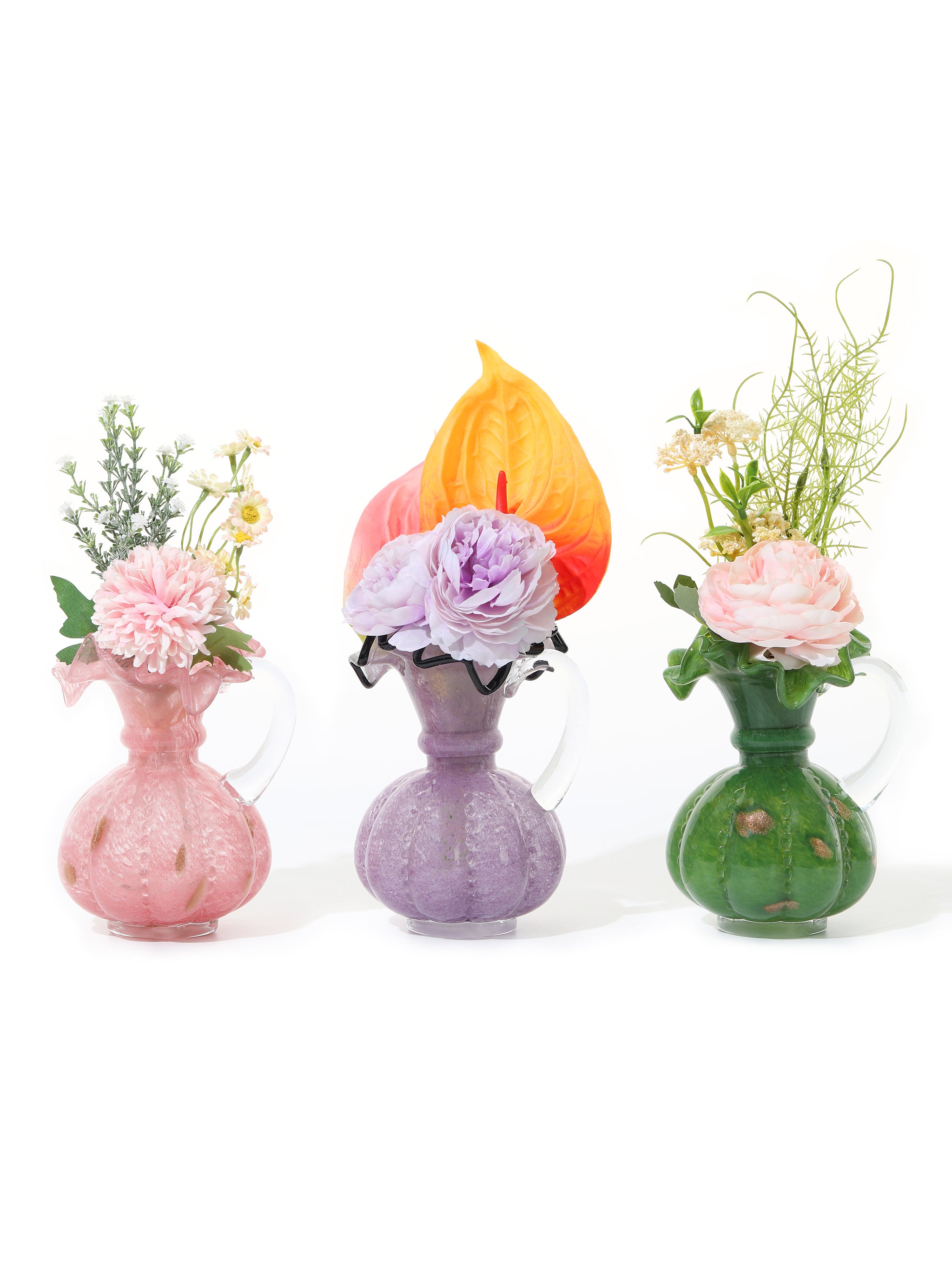 Twilight to Dawn Ruffled Vases Set of 3, Small