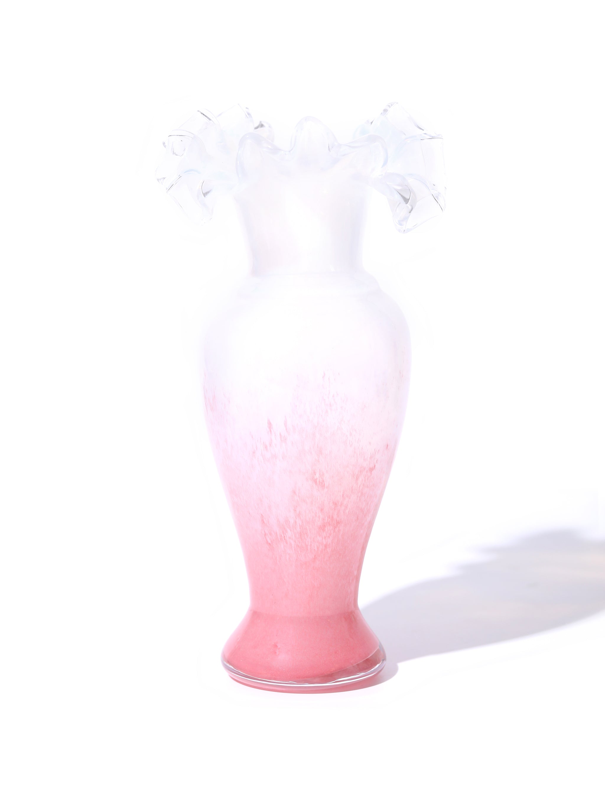 Peony Frost Ruffled Vase