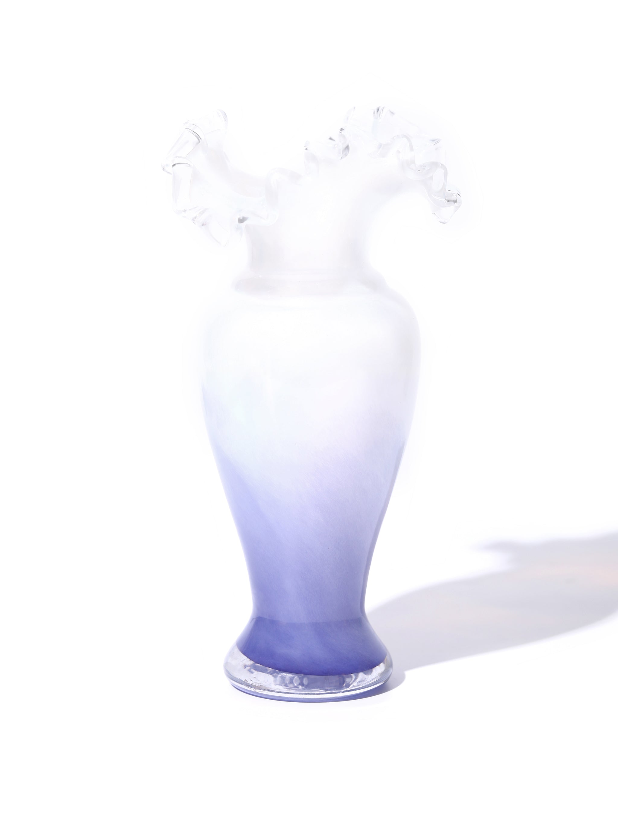 Lilac Frost Ruffled Vase