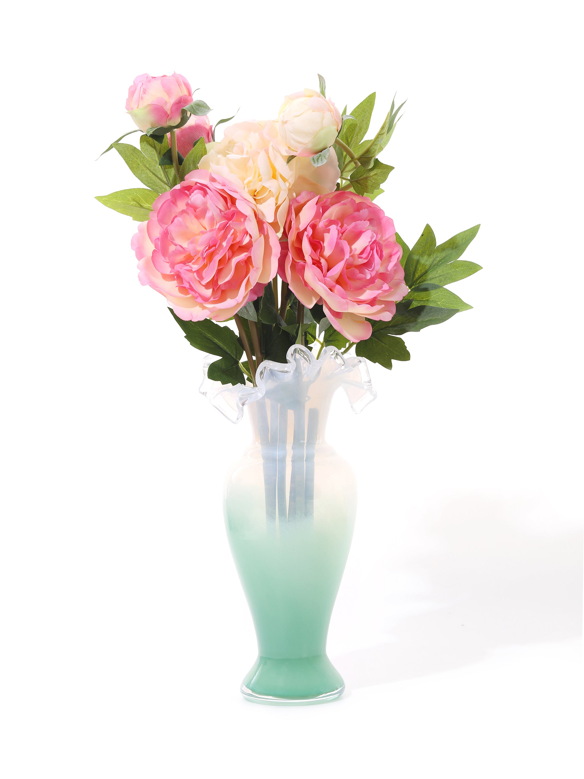 Frost Ruffled Vase Set of 3