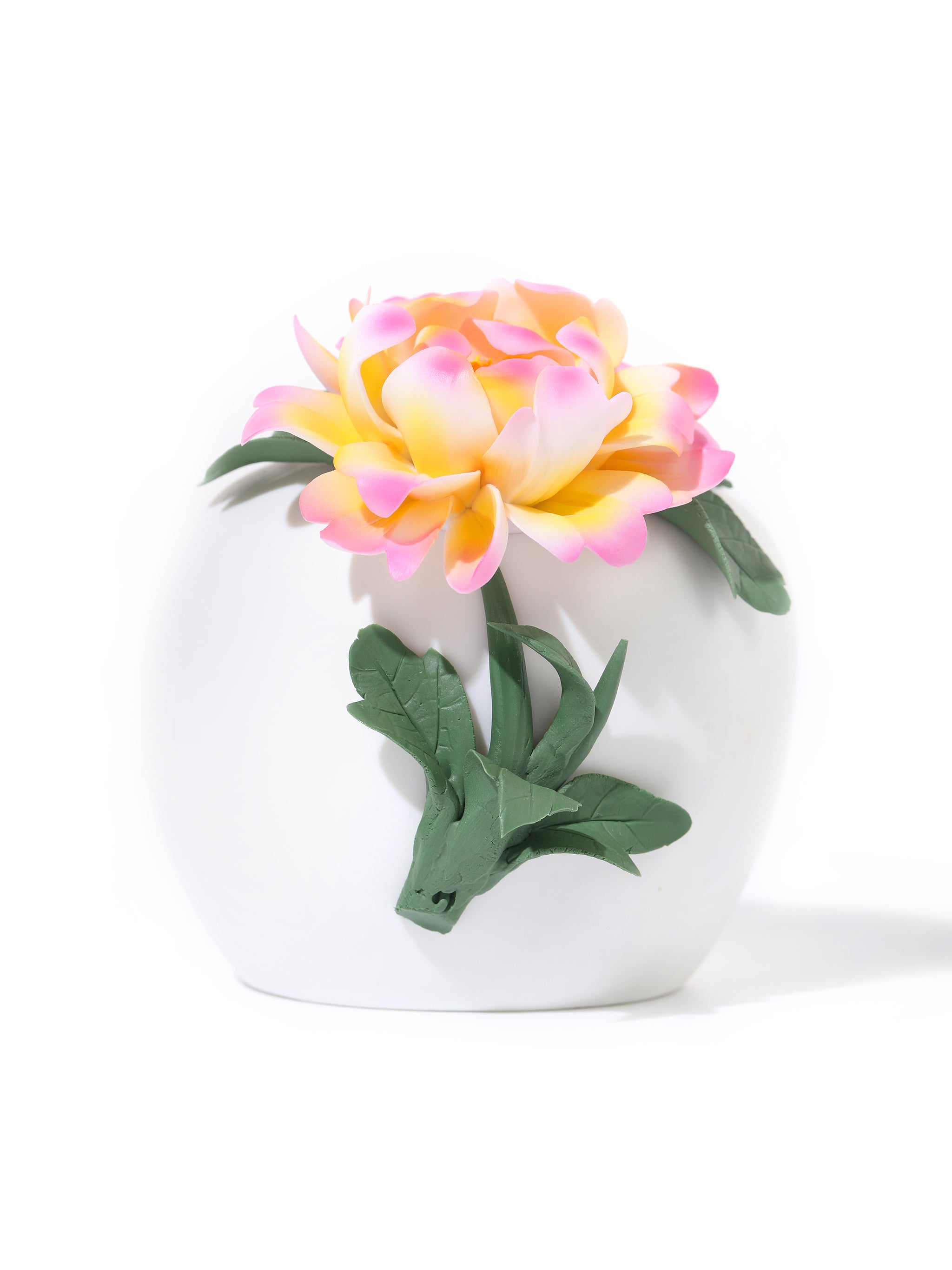 Peony Charm Artisan Vase, Raspberry Sundae