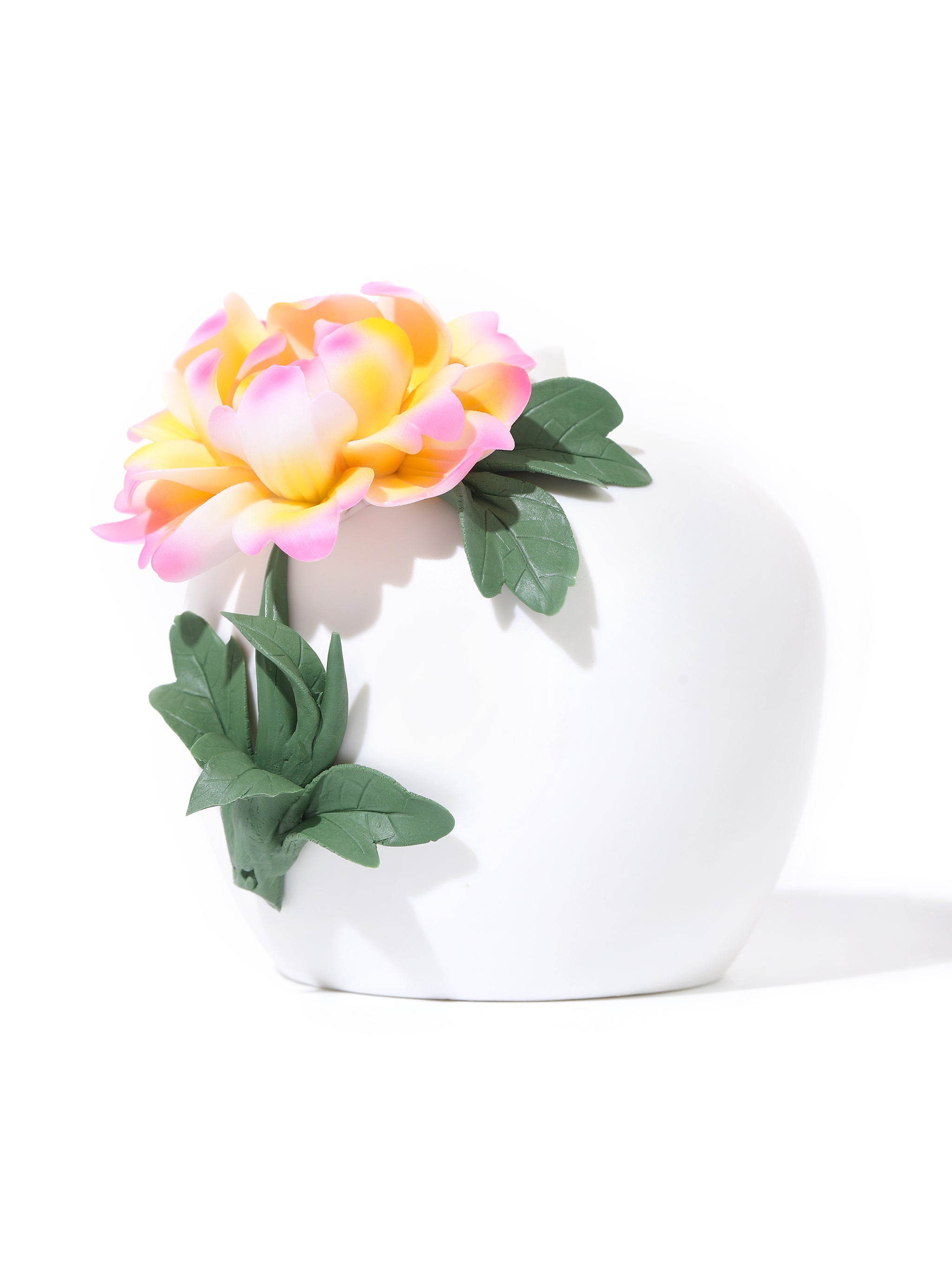 Peony Charm Artisan Vase, Raspberry Sundae