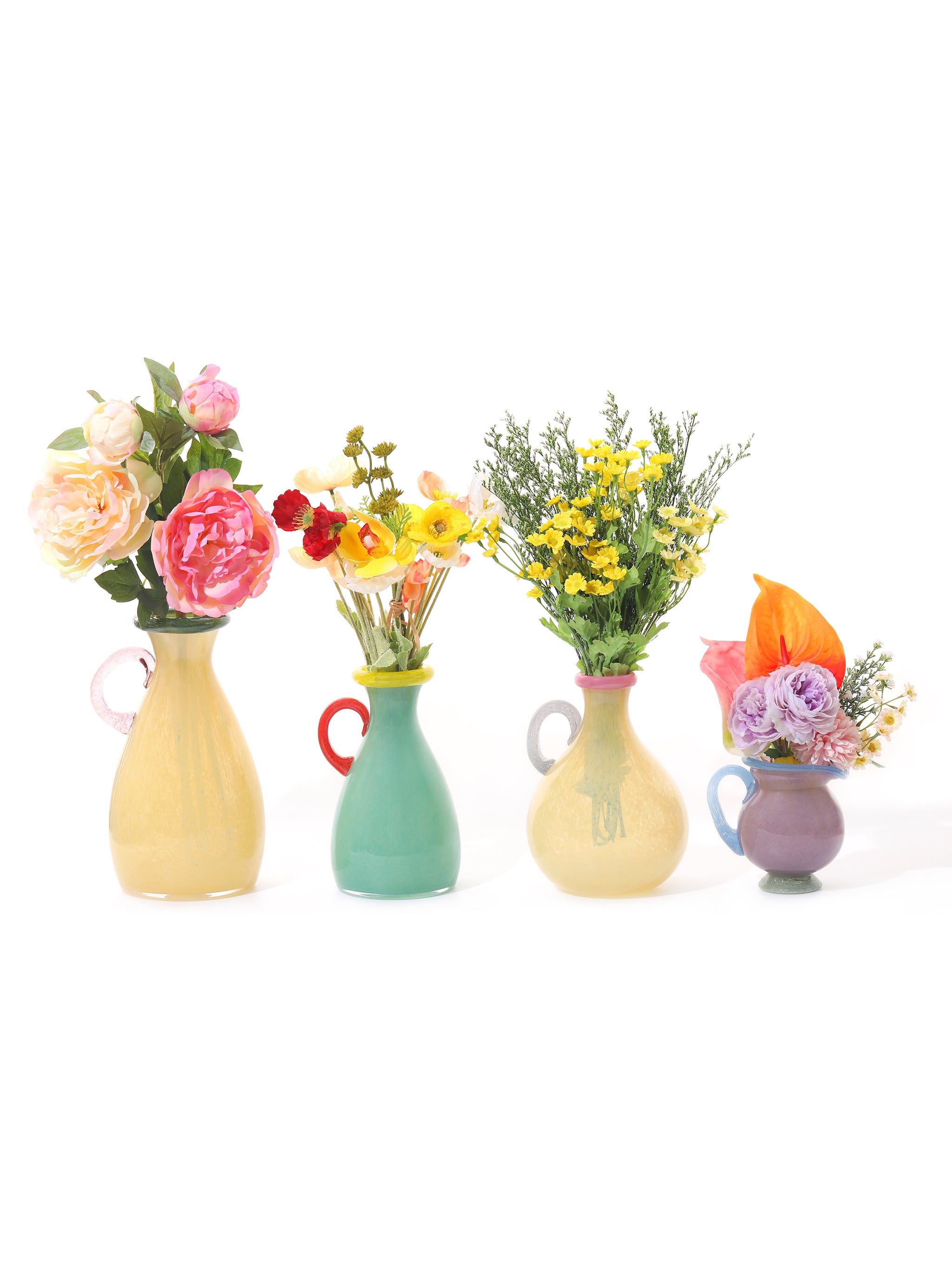 Pastel Pitcher Vases Set of 4