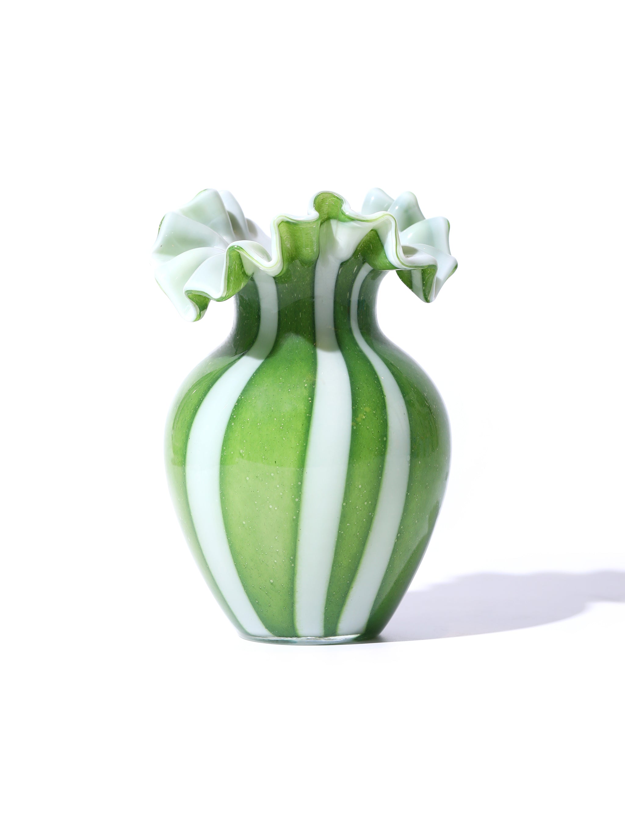 Lush Stripe Ruffled Vase, Small