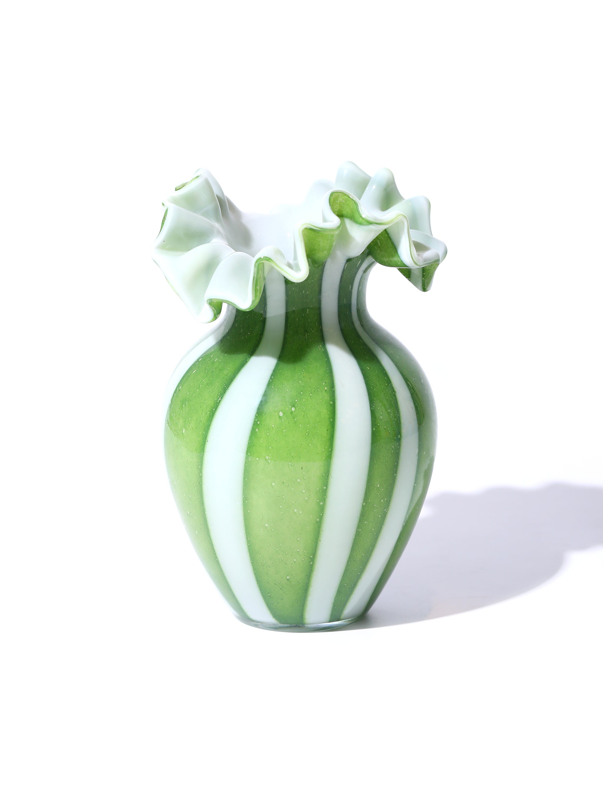 Lush Stripe Ruffled Vase, Small