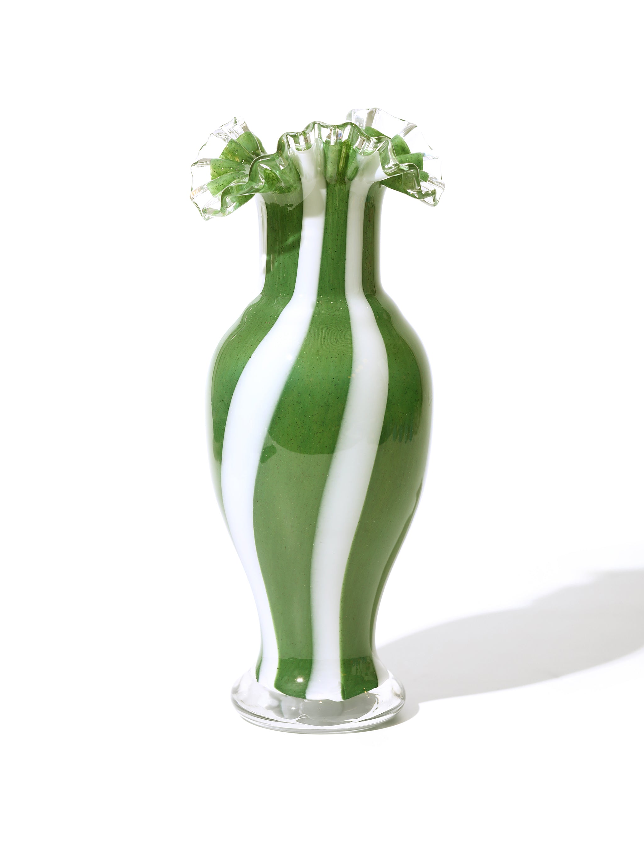 Lush Stripe Ruffled Vase, Tall