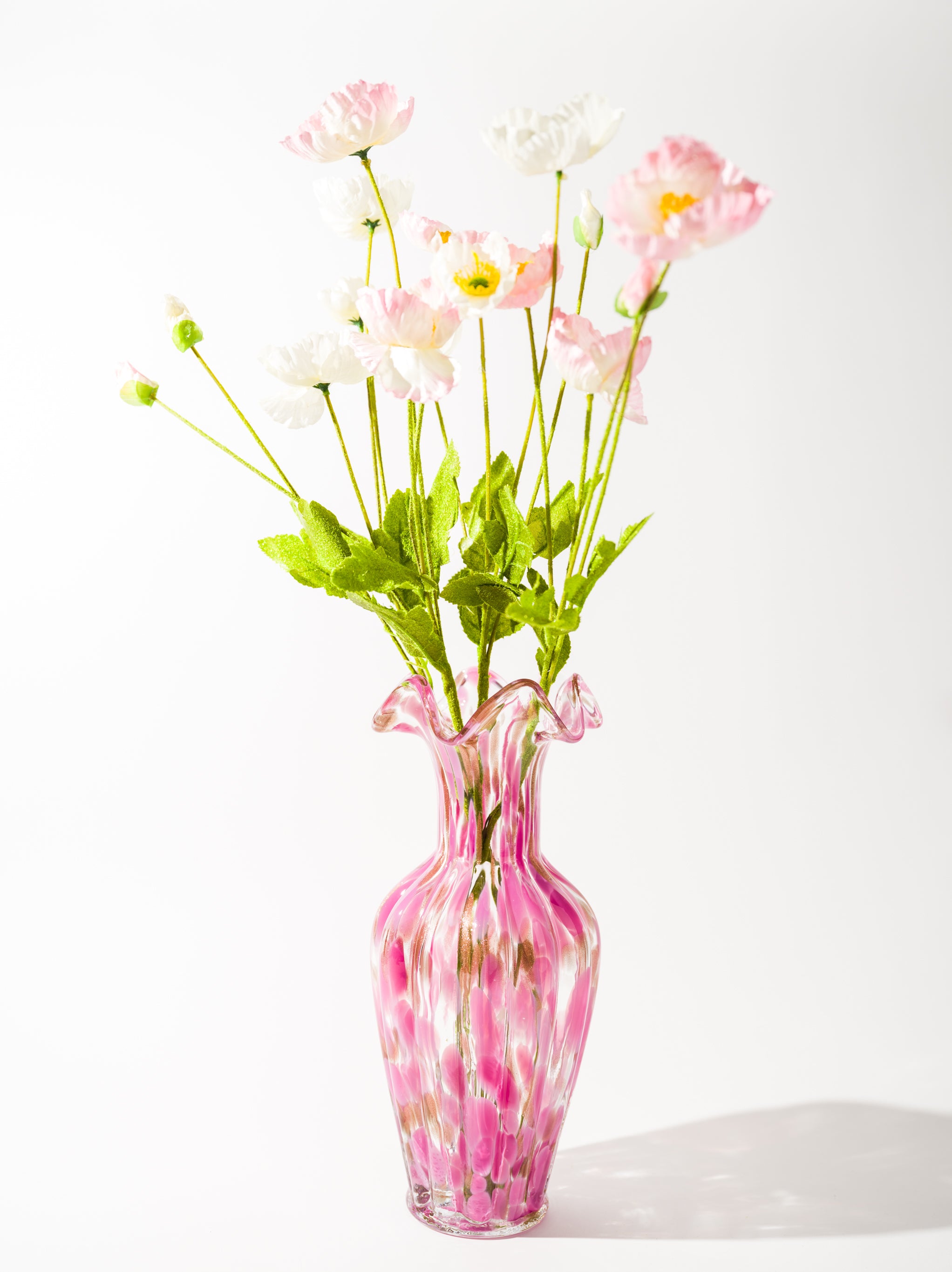 Blush Petal Glass Vases, Set of 3