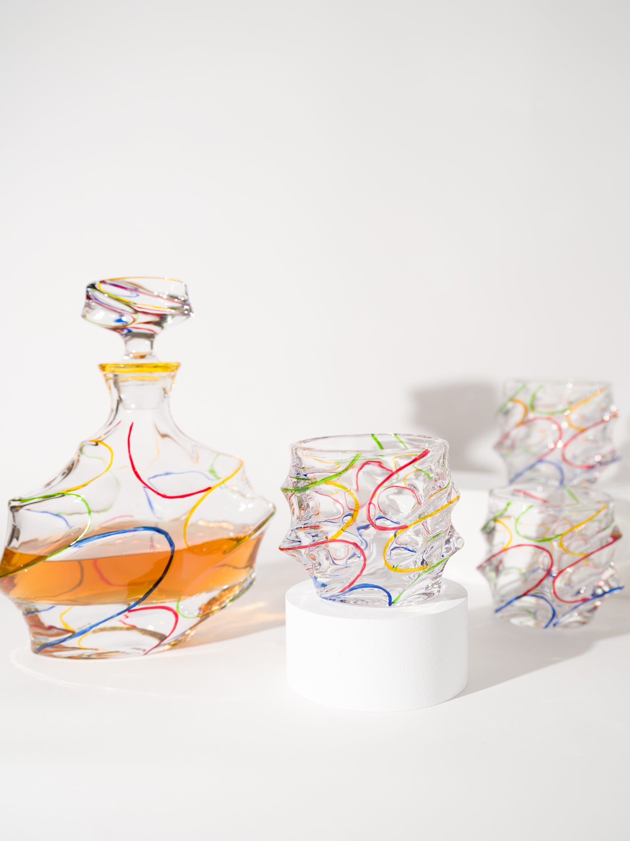 Pablo Crystal Whiskey Decanter Set of 7