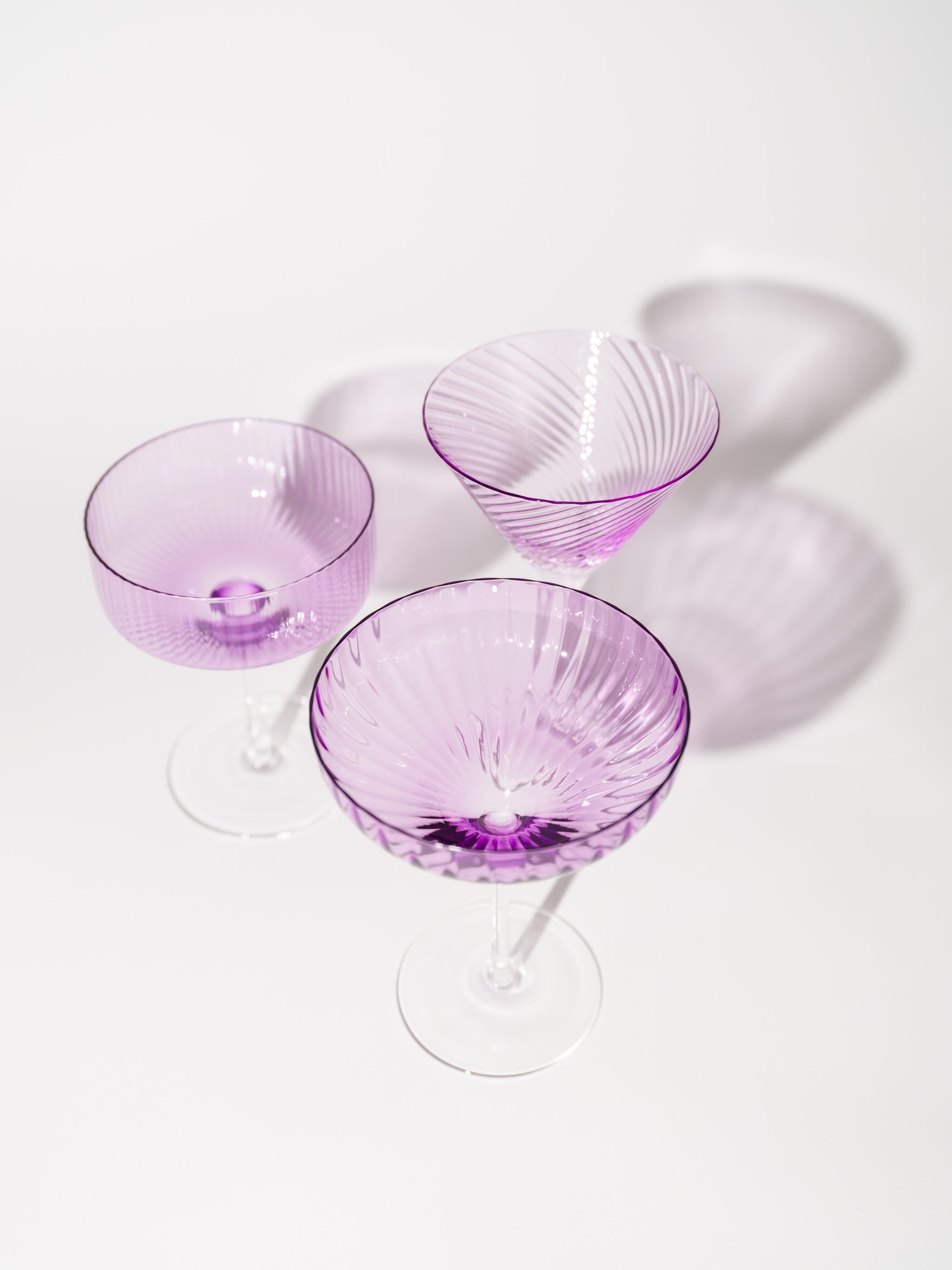 Lavender Coupe Cocktail Glass, Ripple