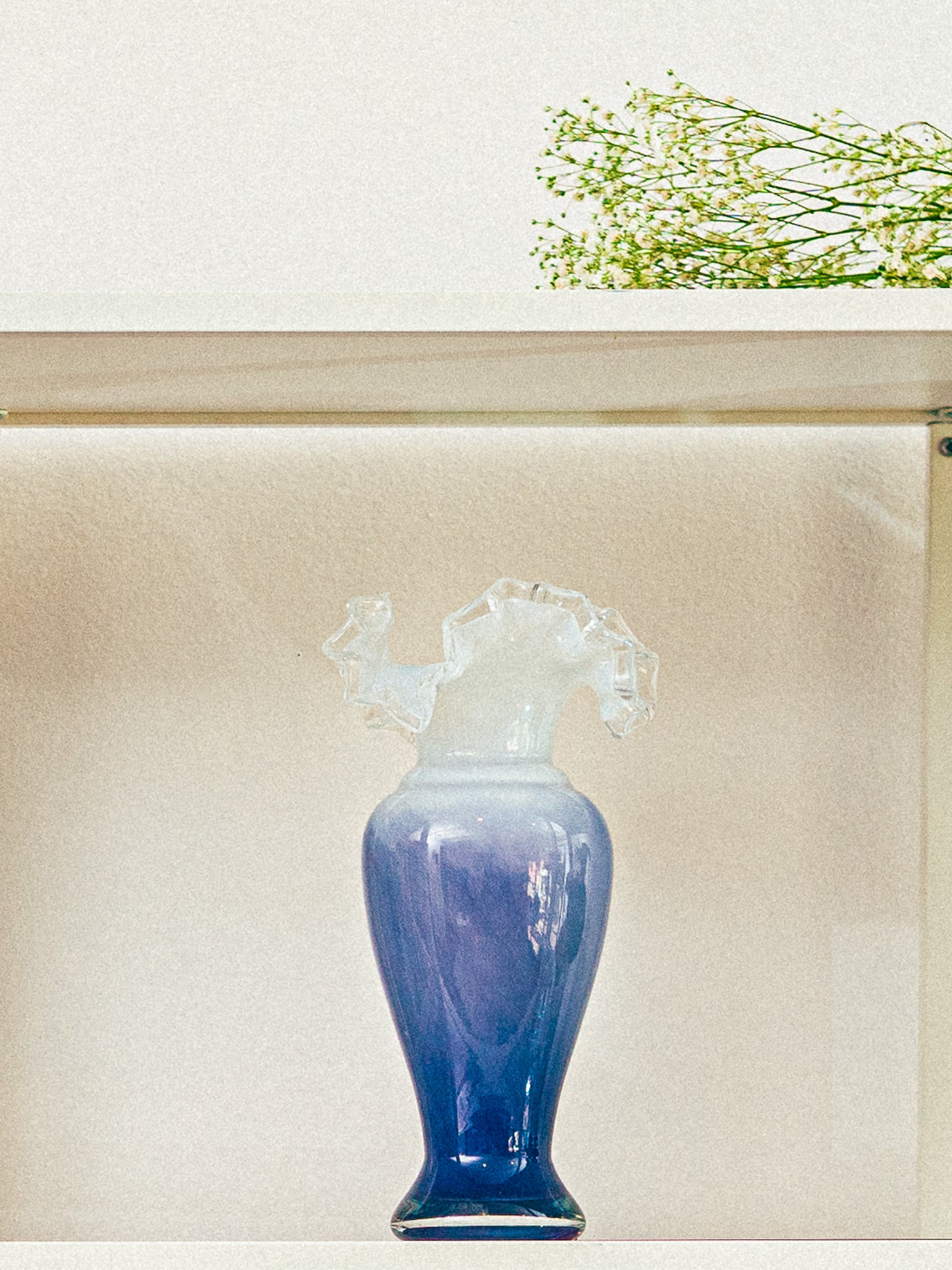 Lilac Frost Ruffled Vase