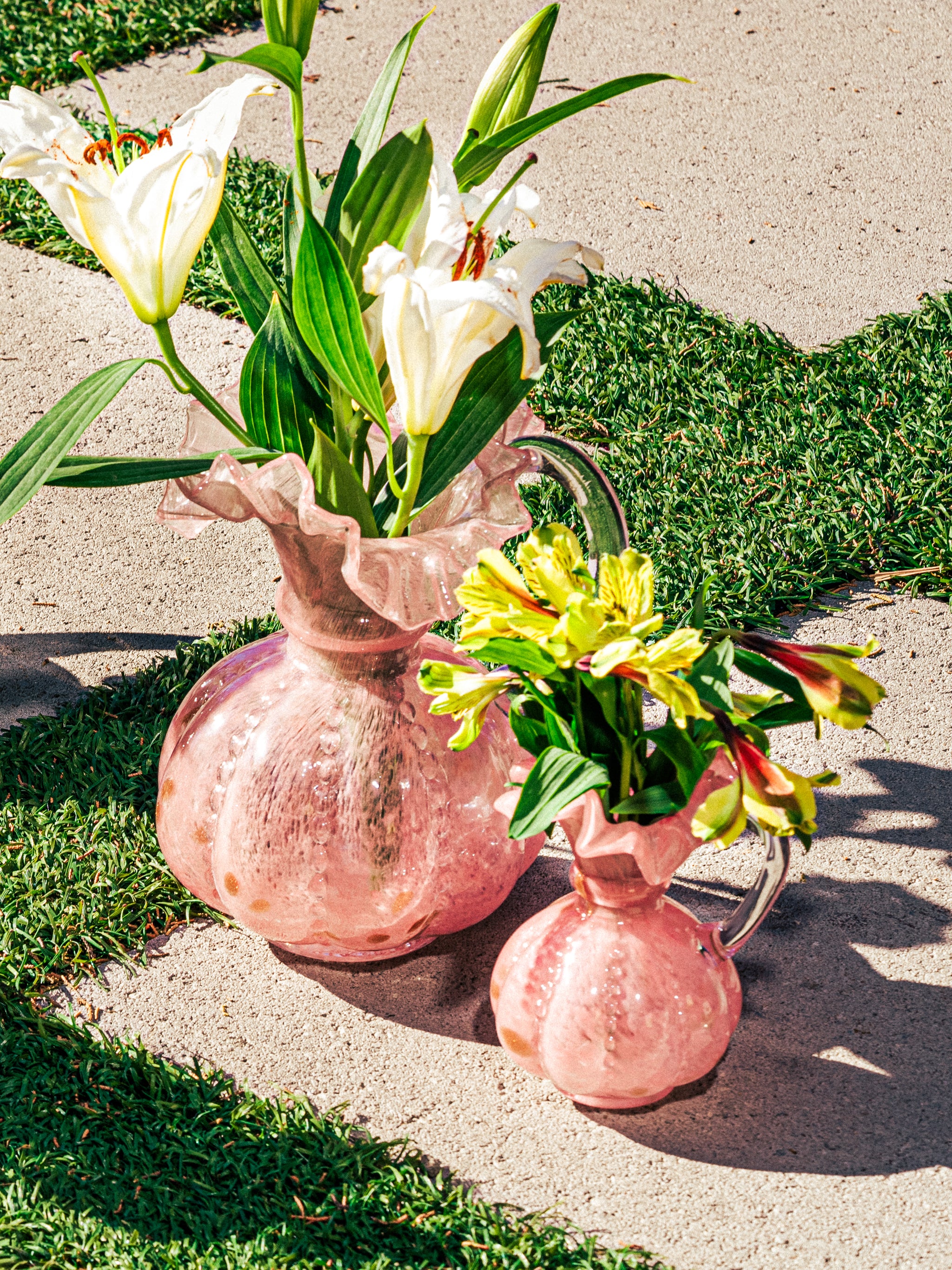 Rosy Dawn Ruffled Vase, Large