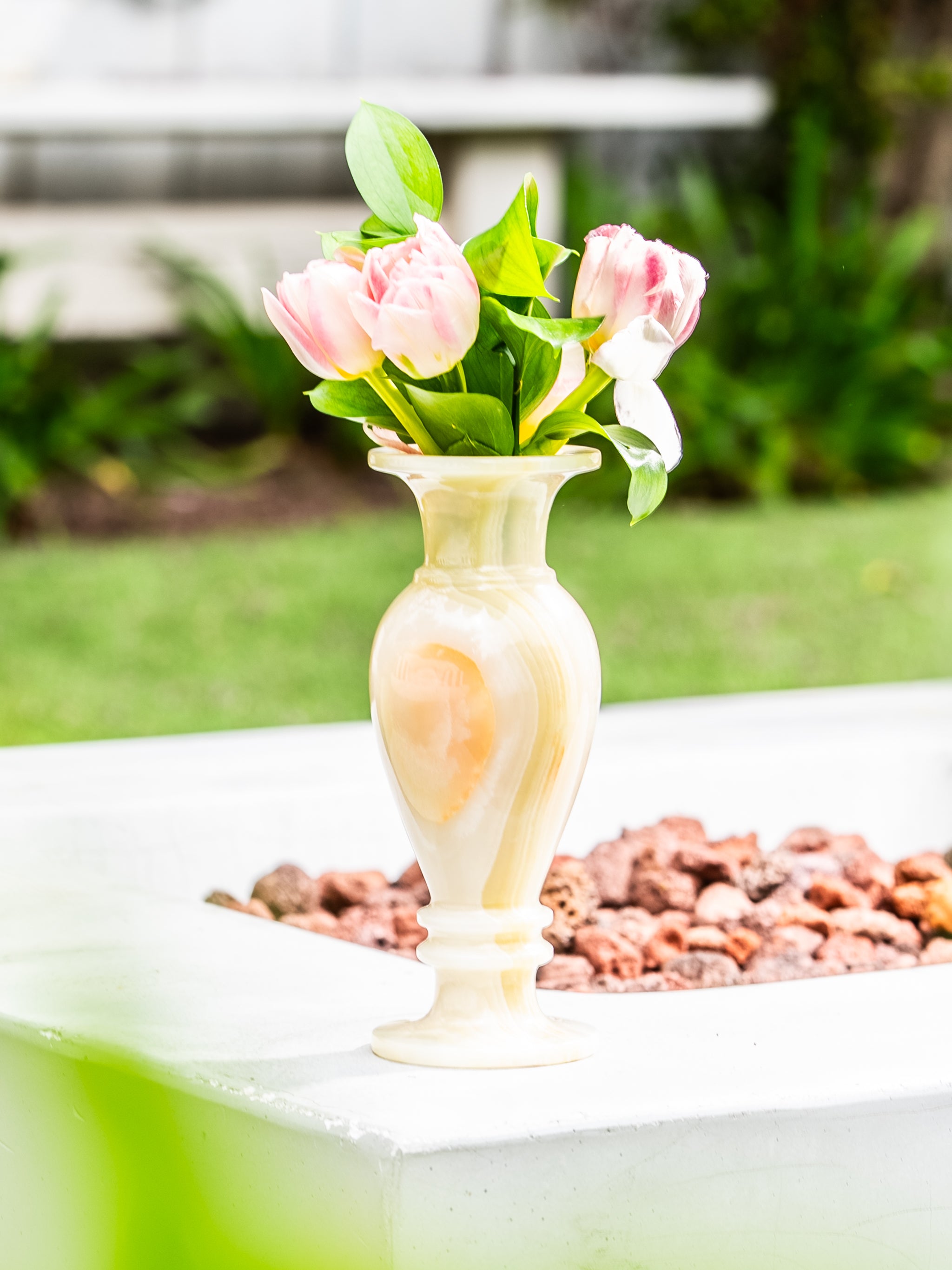 Amber Glow Jade Vase