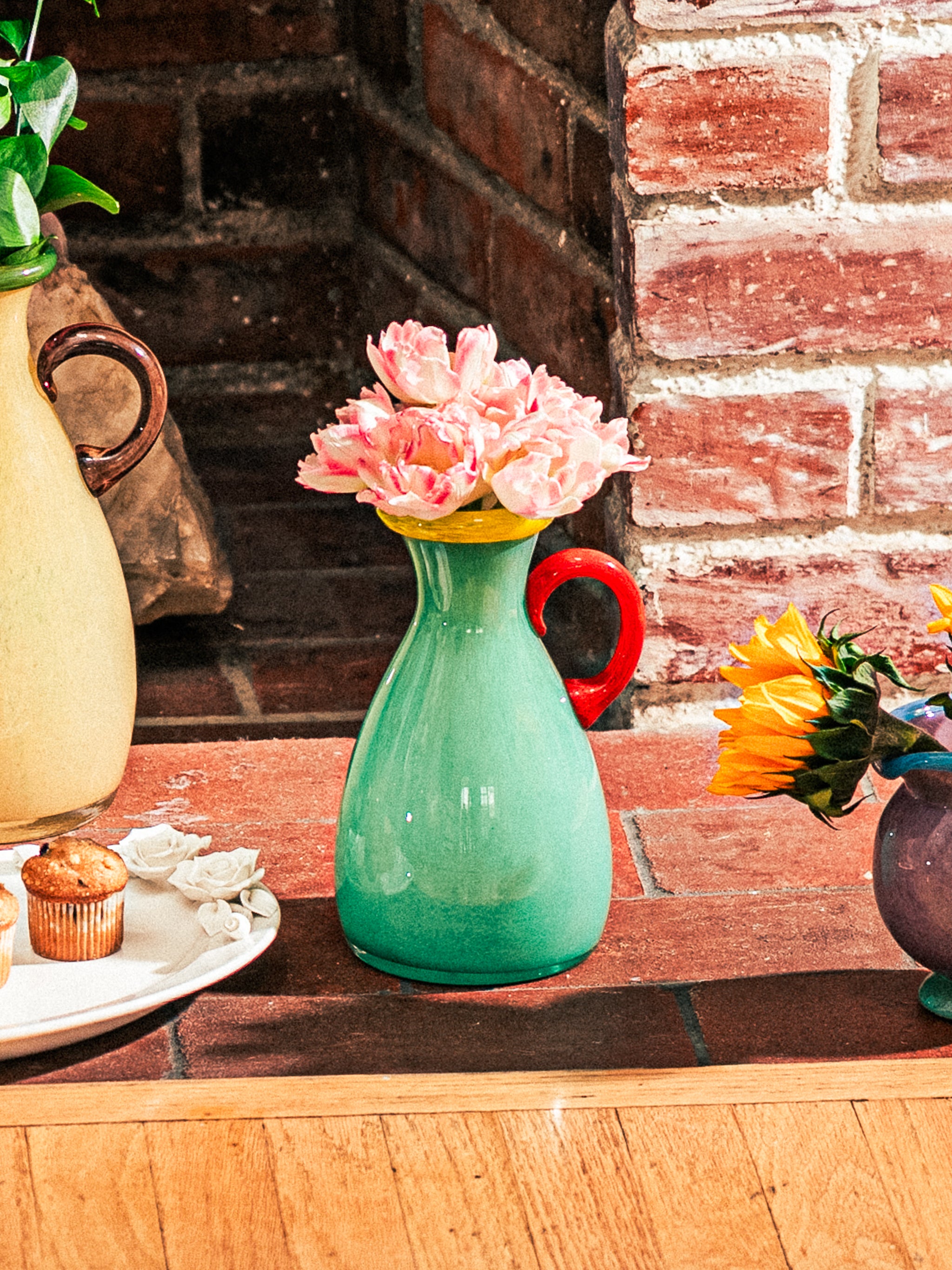 Tropical Pastel Pitcher Vase