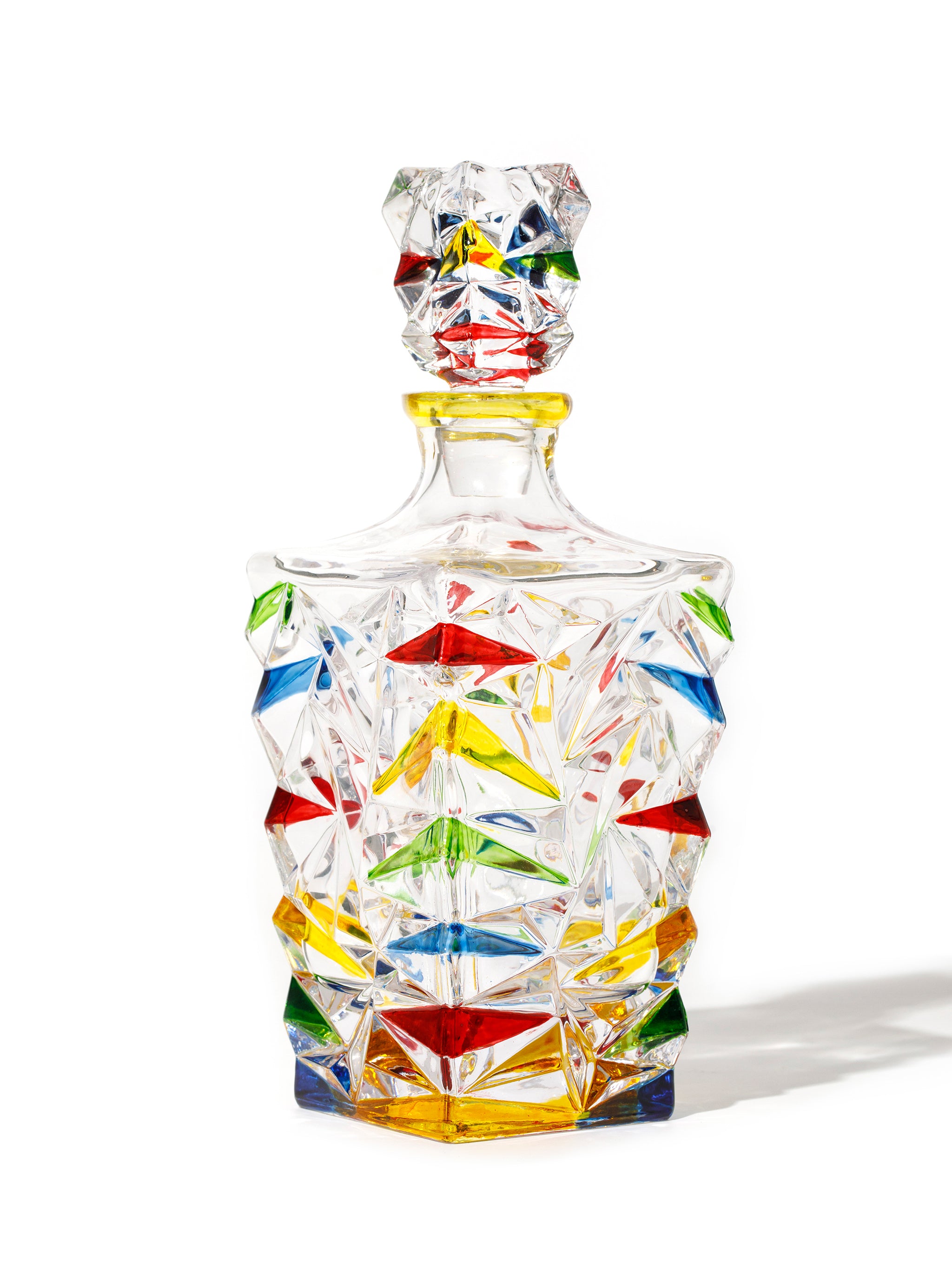 Leonardo Mosaic Crystal Whiskey Decanter Set of 7