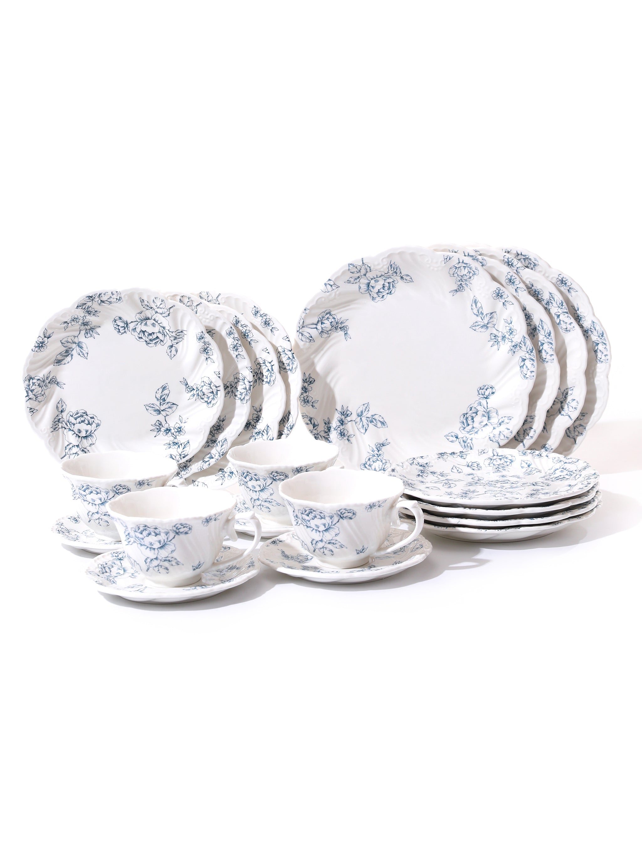 Midnight Rose Dinner Plate Set of 16