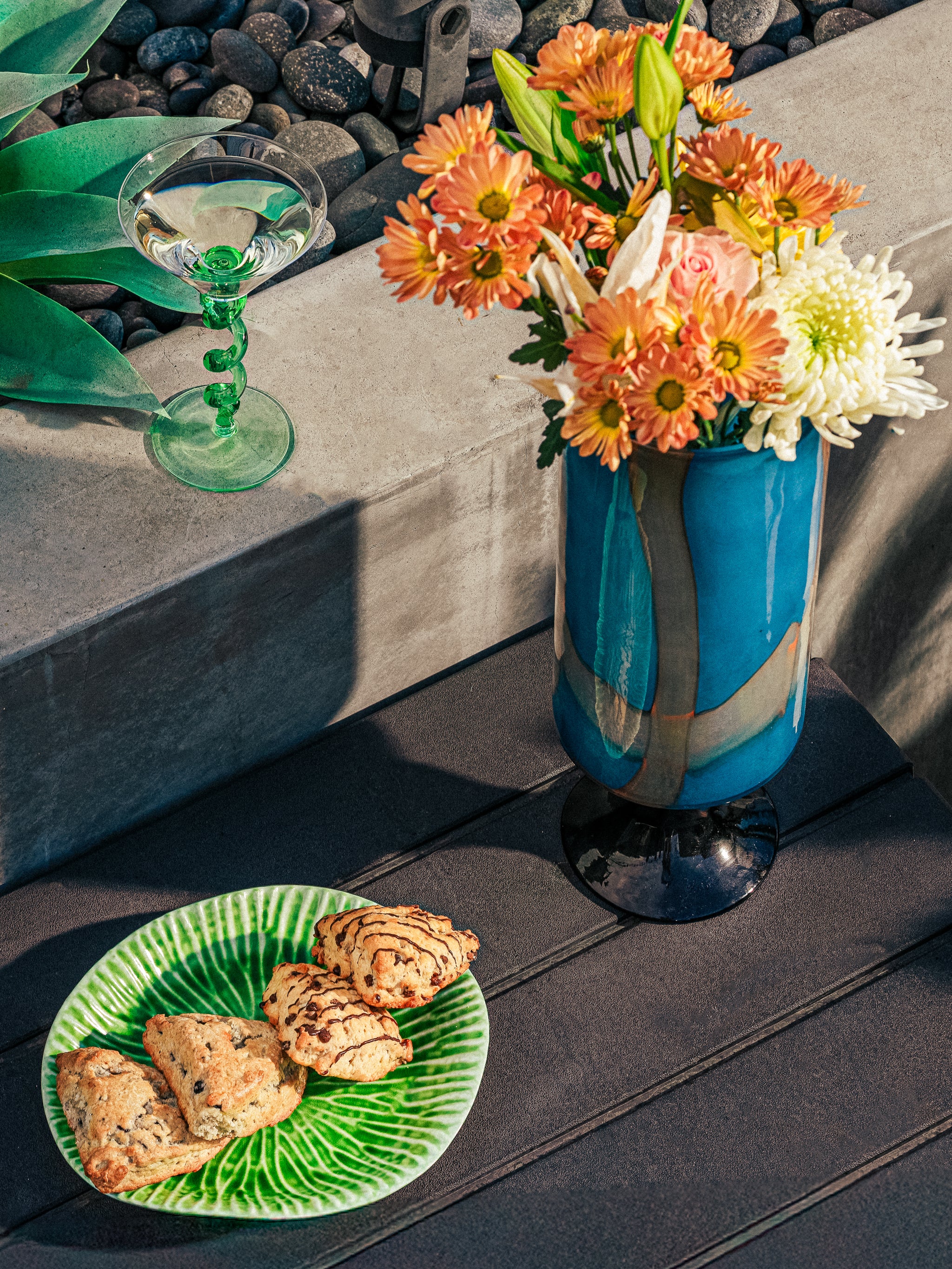 Azure Pedestal Vase