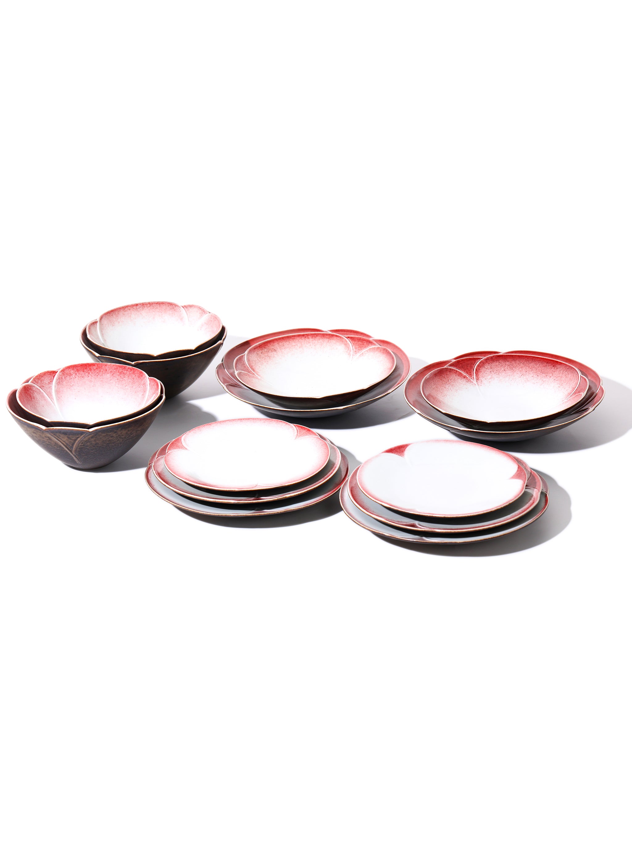 Crimson Petal Dinnerware Collection, Set of 14