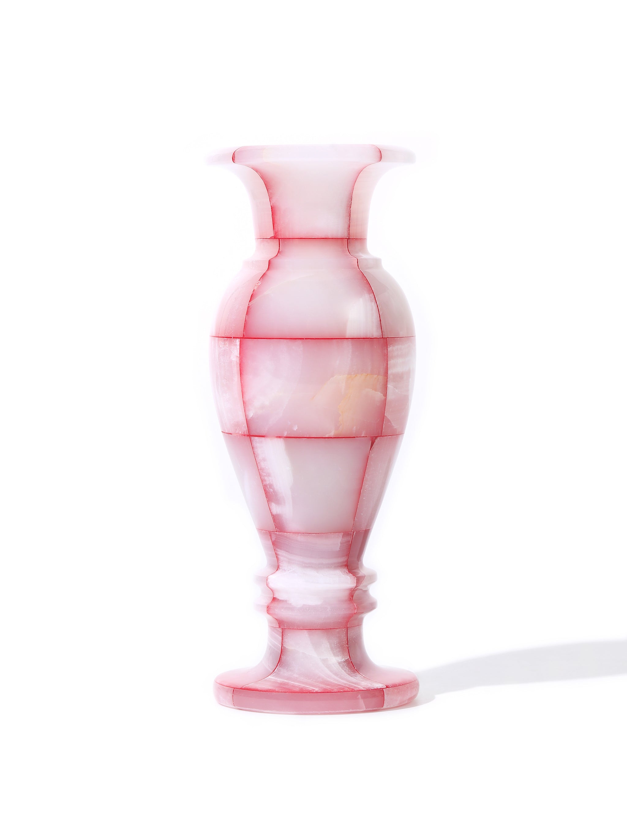 Rosy Dawn Jade Mosaic Vase, Tall