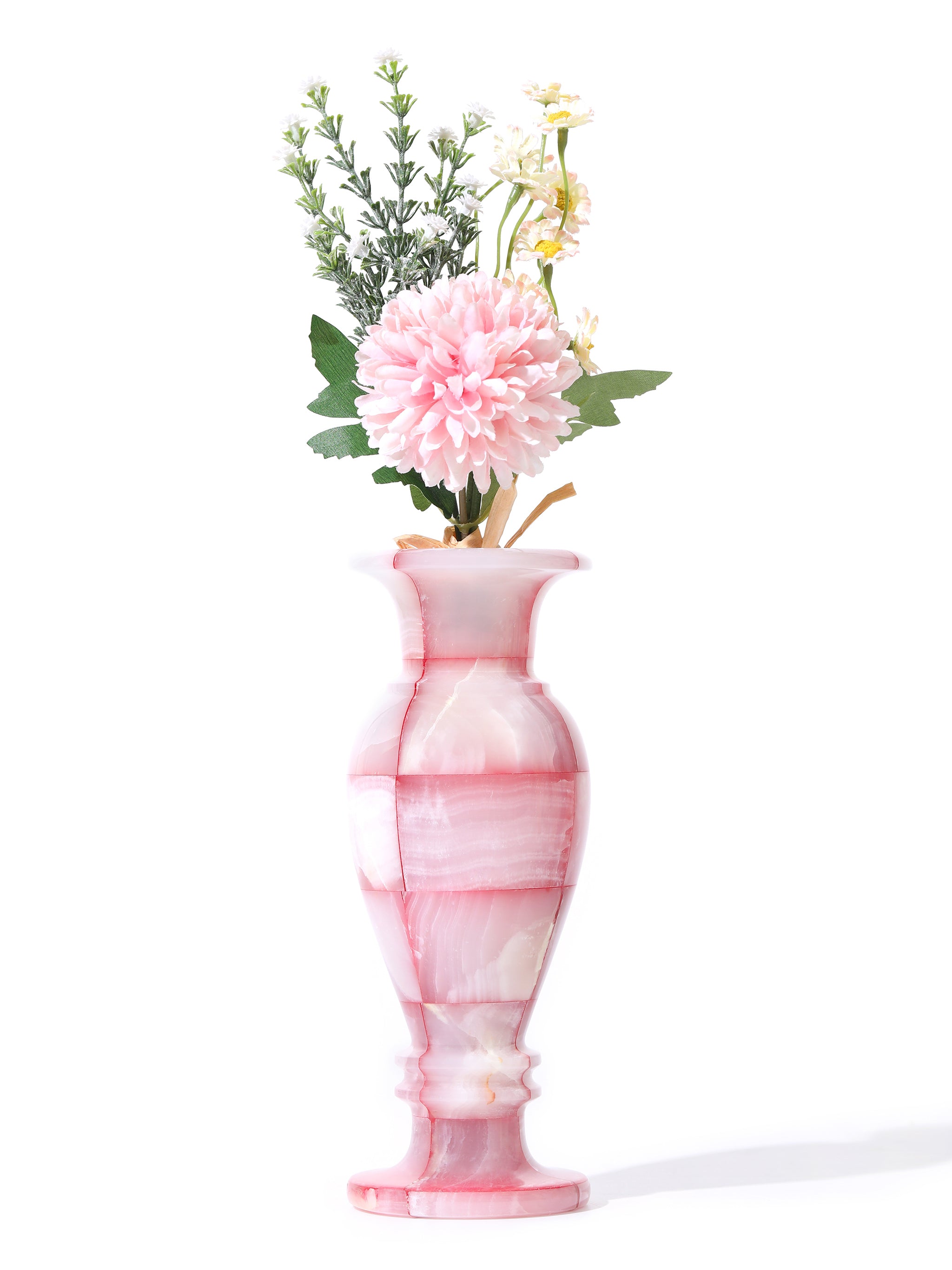 Rosy Dawn Jade Mosaic Vase, Tall